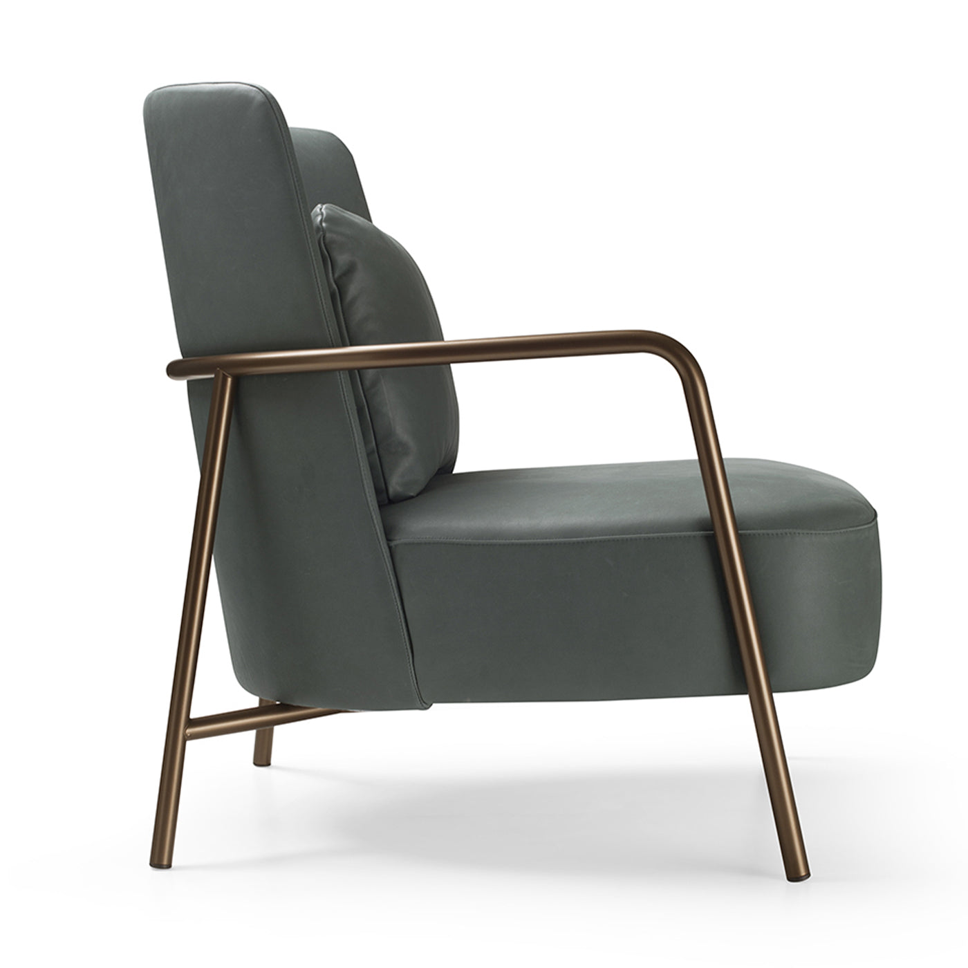 Ilary Green Leather Armchair - Alternative view 2