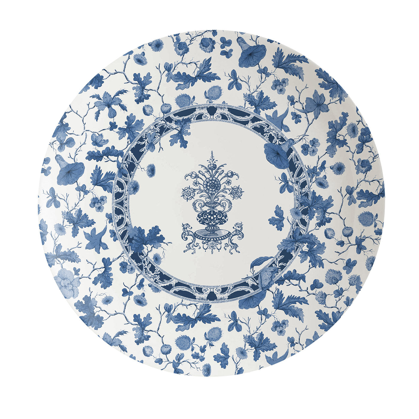 Plato de porcelana Jardín del Edén con decoración azul #5 - Vista principal