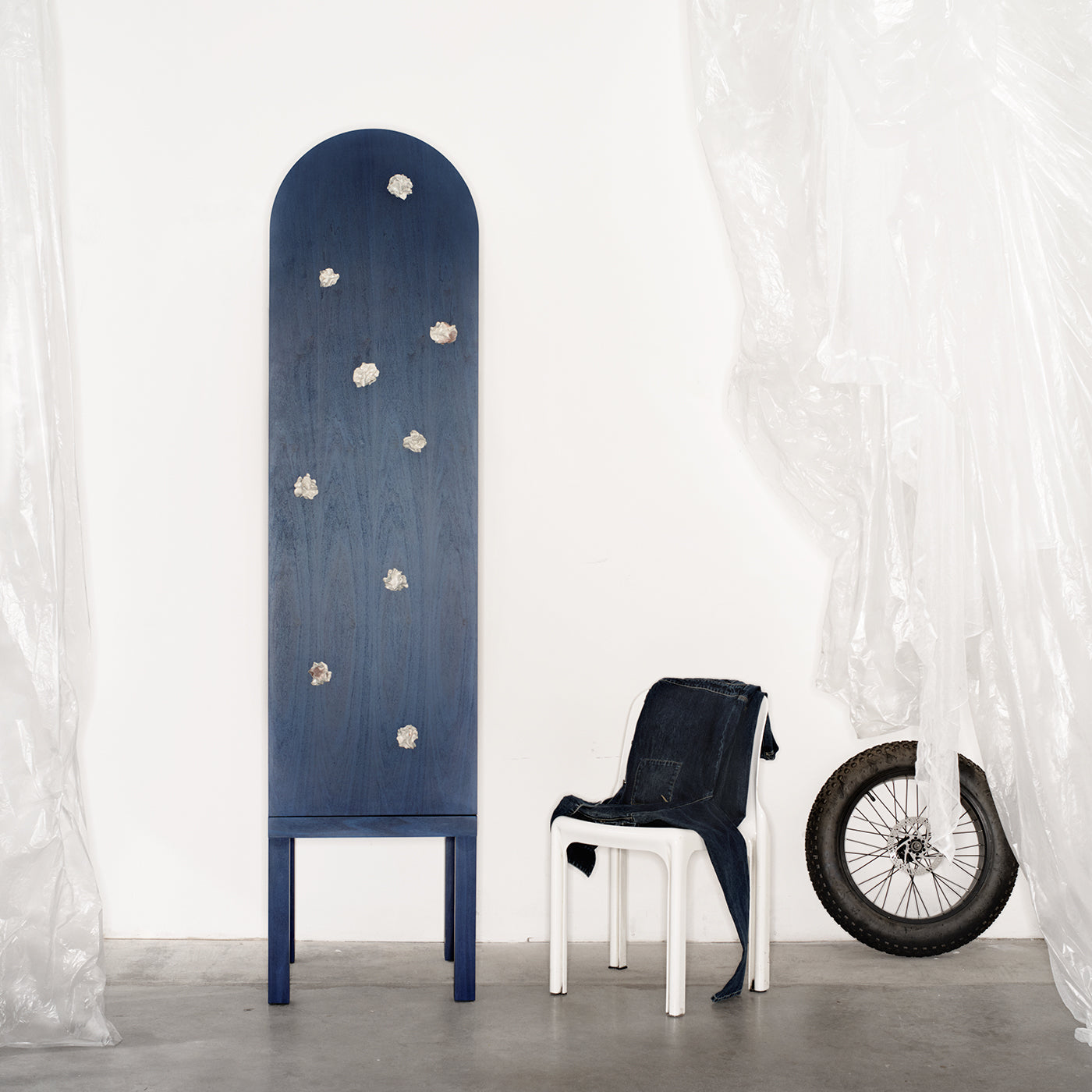 Blossom Blue Storage Cabinet with Single Door & Ceramic Inserts - Alternative view 1