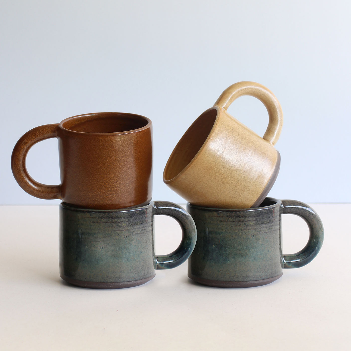 Brown Set of 4 Tea Cups - Alternative view 3