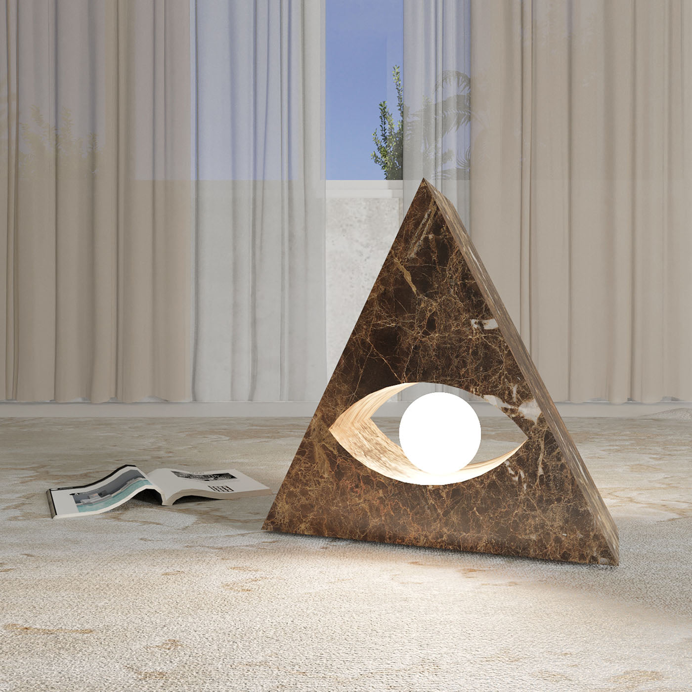 Eye Marble Sculpure Table Lamp by Sissy Daniele - Alternative view 4