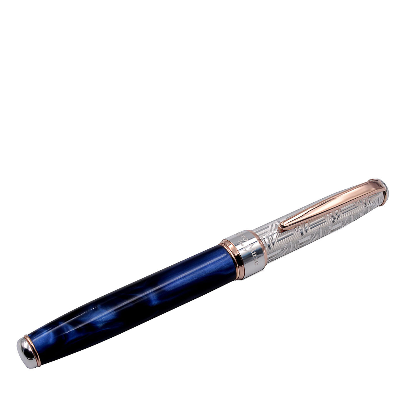 Blue Resin & Silver Rollerball Pen - Alternative view 4
