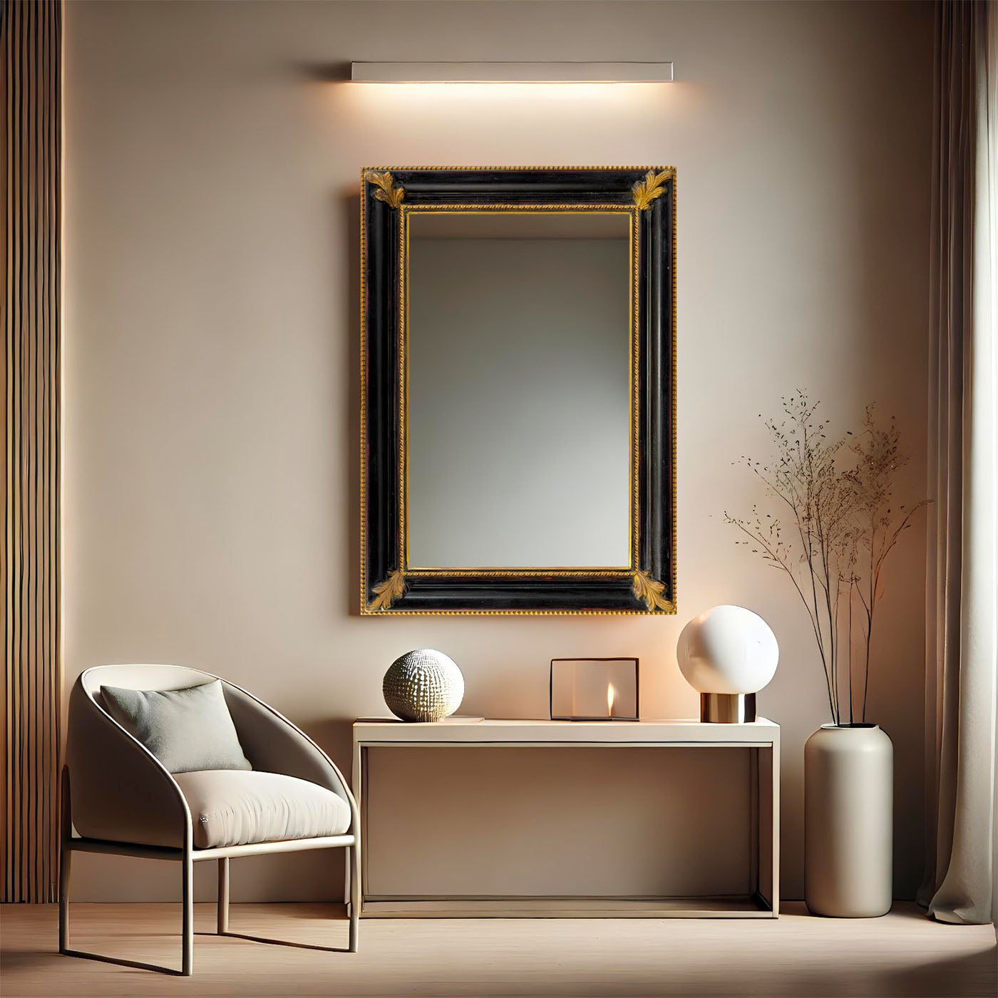 Salvator Rosa Ebony and Gold Wall Mirror - Alternative view 2