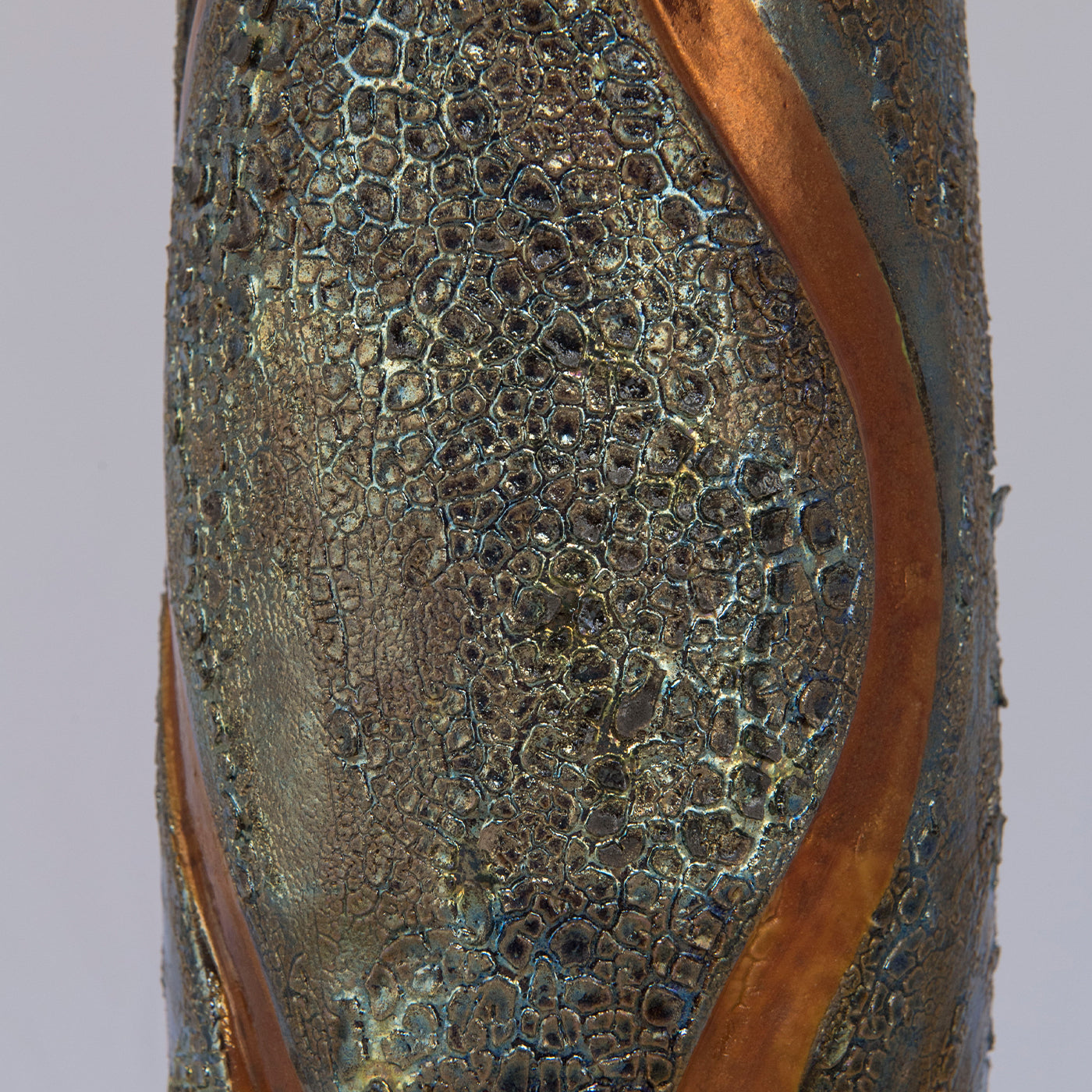 Copper and Silver Lustre with Crust Vase - Alternative view 2