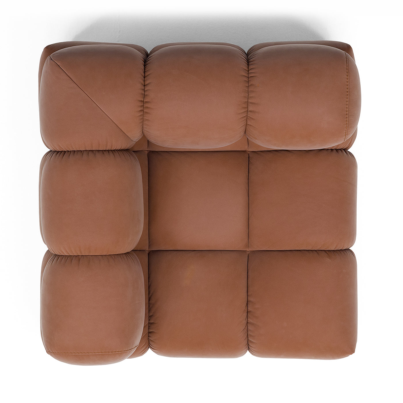 Sofá Sacai de 3 módulos de cuero marrón - Vista alternativa 1