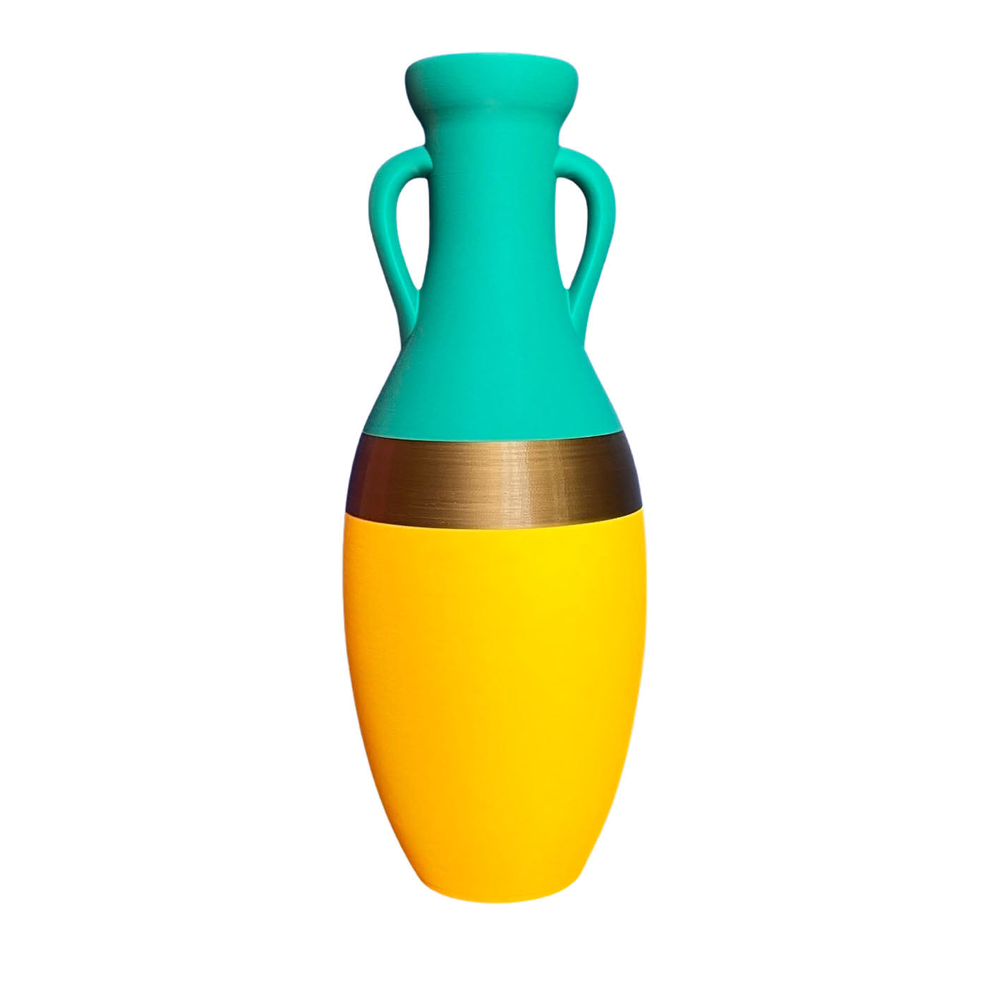 Giulio Cesare XXL Yellow, Bronze and Mint Pot Vase - Main view