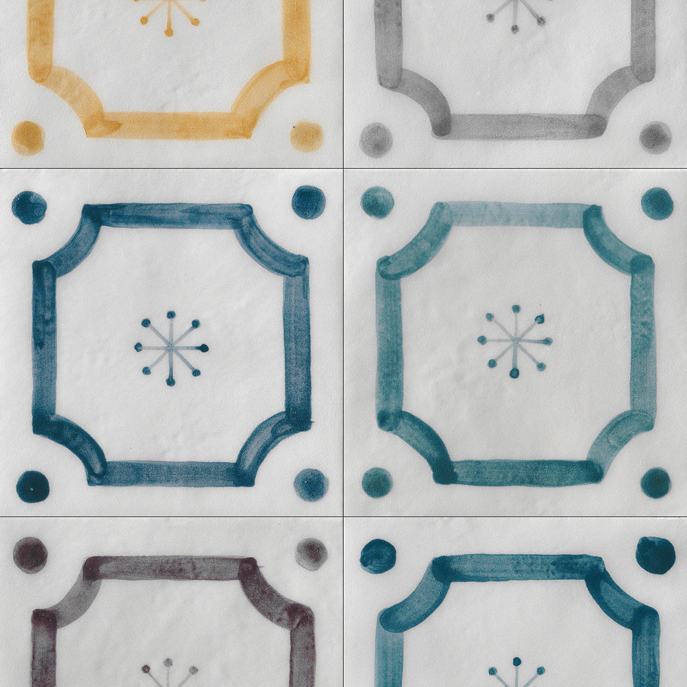 Ot Budoni Piccione-Blu Set di 24 piastrelle quadrate - Vista alternativa 1