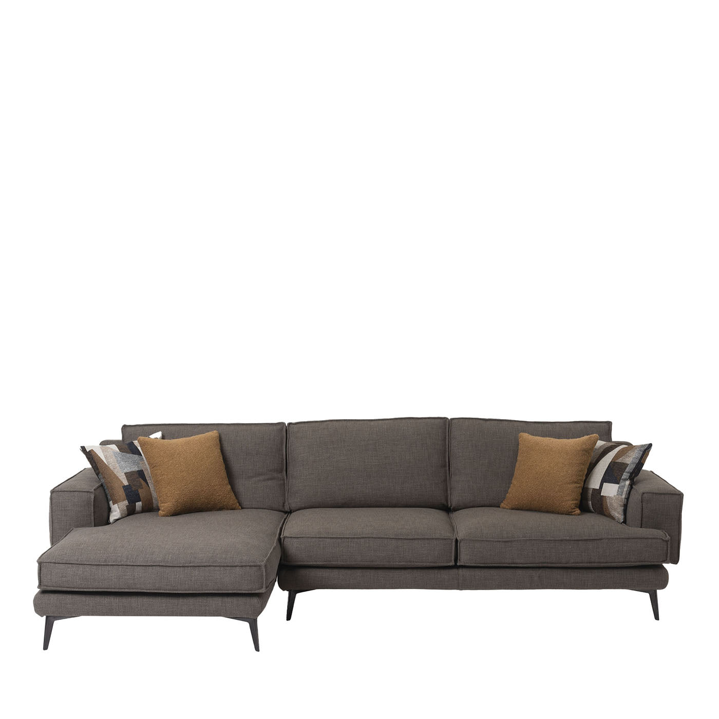 Space dark gray sofa with chaise longue - Main view