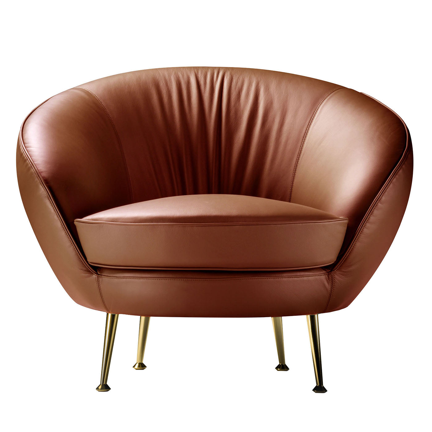 Giulia Brown Leather Lounge Chair - Main view