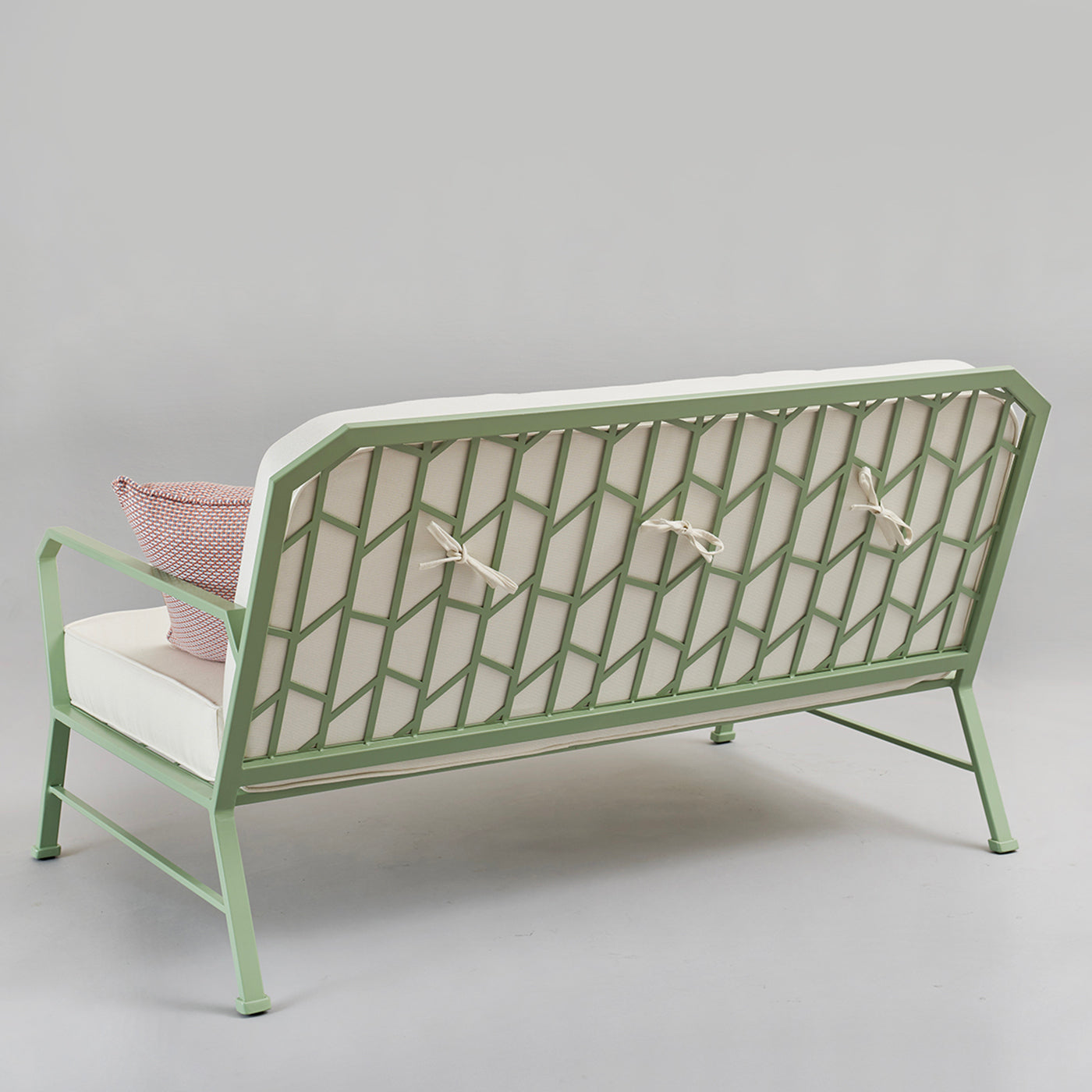 Waldgrünes und weißes Sofa von Officina Ciani aus rostfreiem Stahl - Alternative Ansicht 2