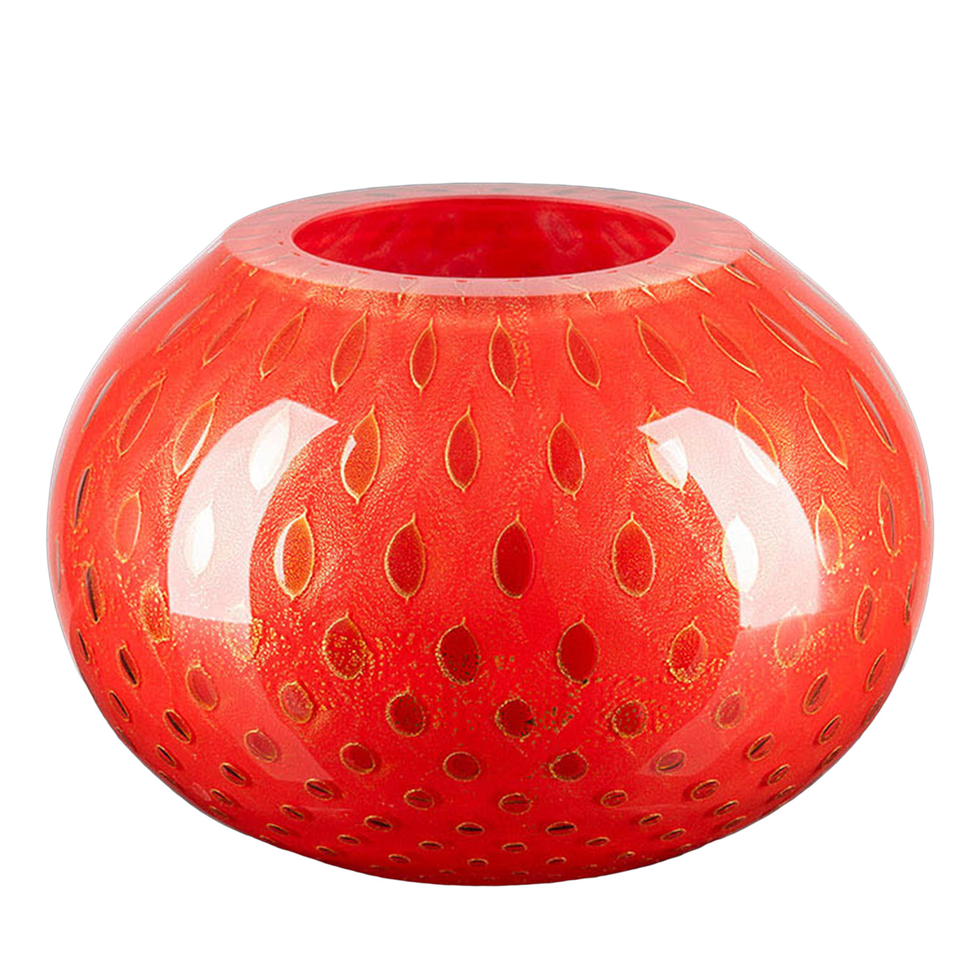 Mocenigo Sfera Gold &amp; Rot Vase - Hauptansicht