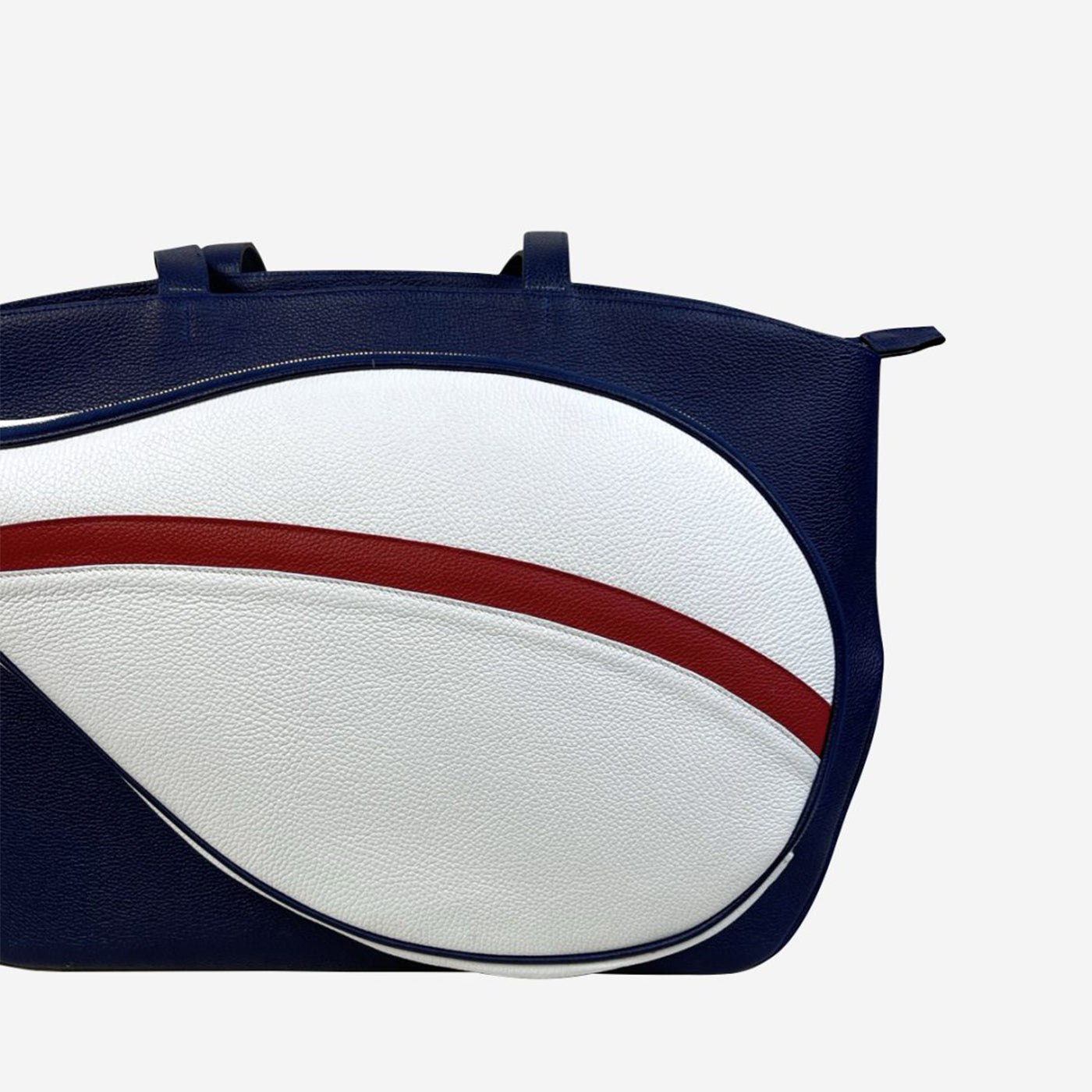 Bolsa de deporte azul/roja/blanca con bolsillo en forma de raqueta de tenis - Vista alternativa 1