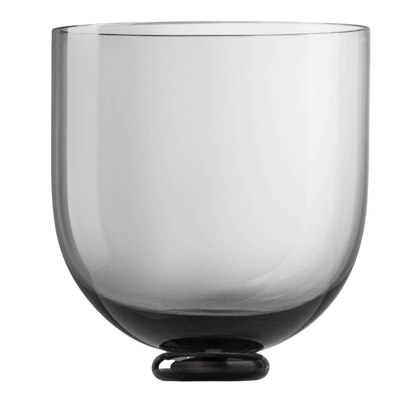 Fungo Gray Murano Glass Wine Glass - Main view