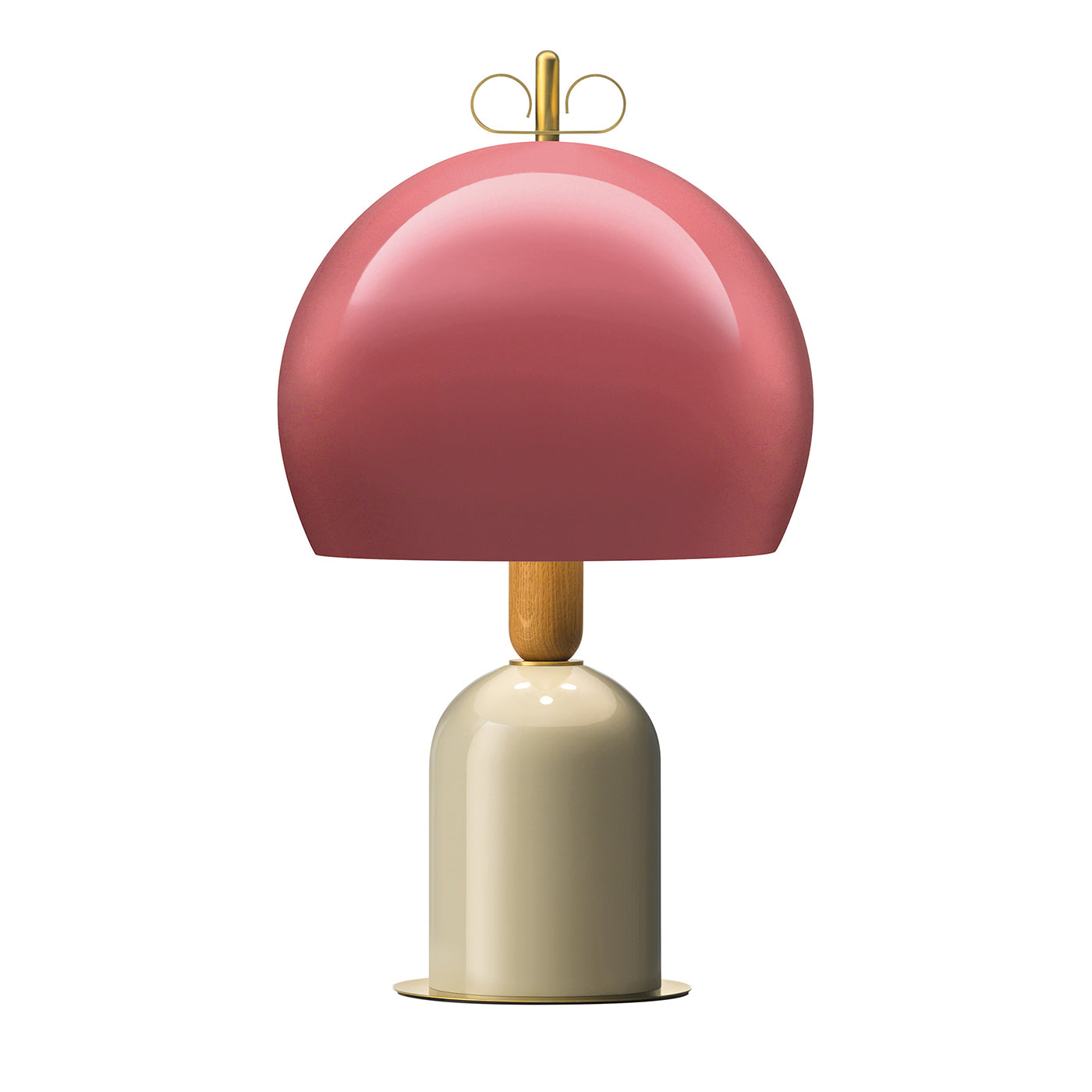 Lampe de table rose arrondie Bon Ton par Cristina Celestino - Vue principale