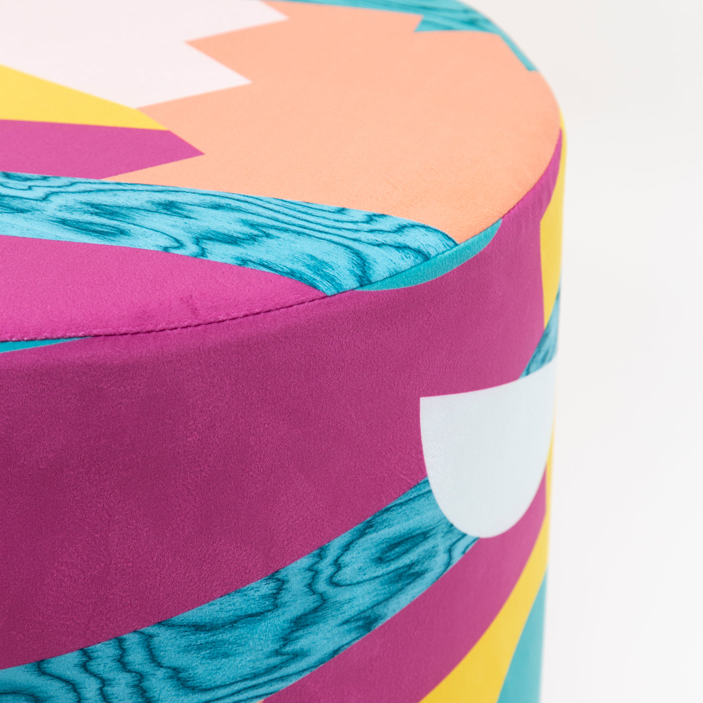 Alchimie Abstract Decor Velvet and MDF Pouf #2 - Alternative view 2