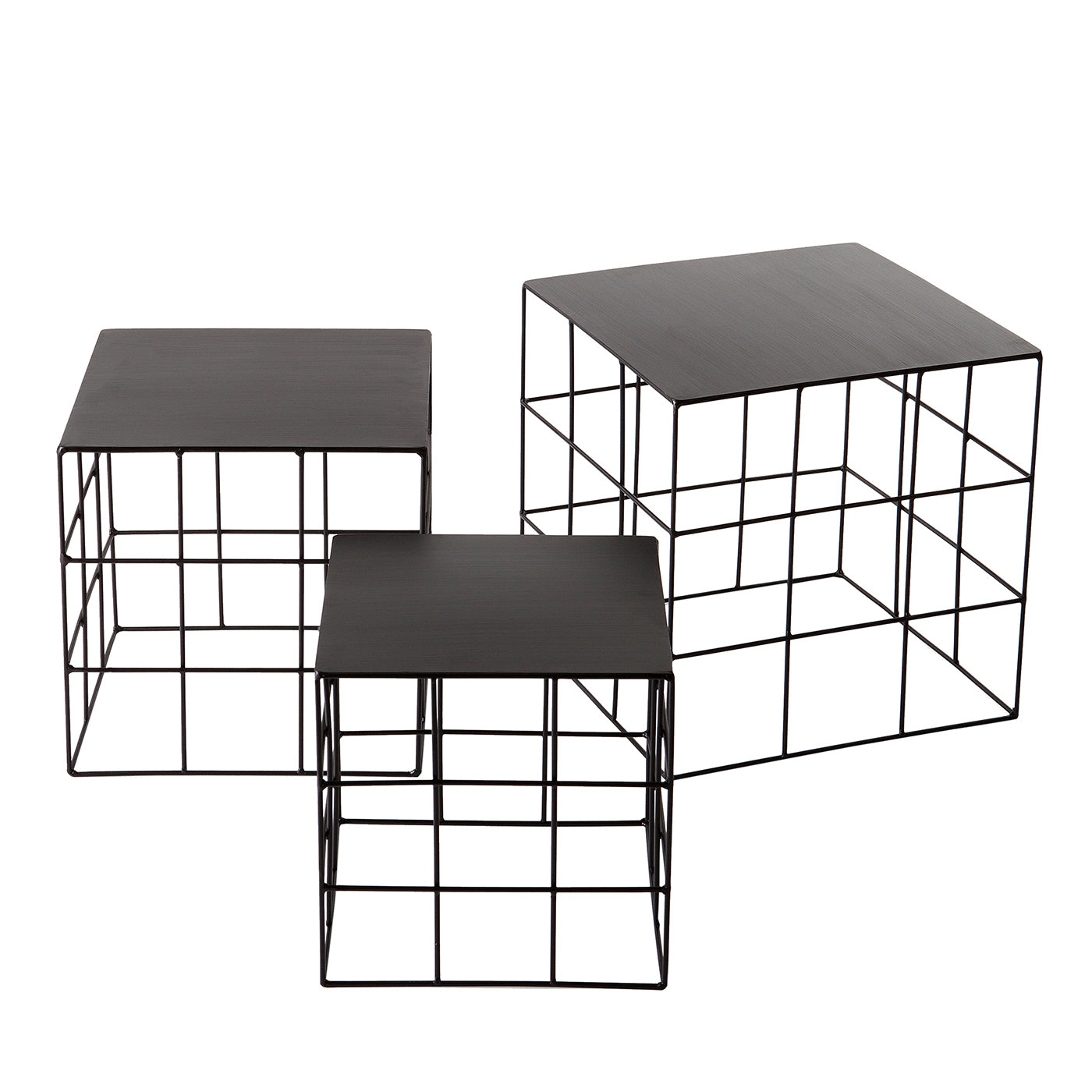 Set di 3 tavolini neri Reton - Vista principale