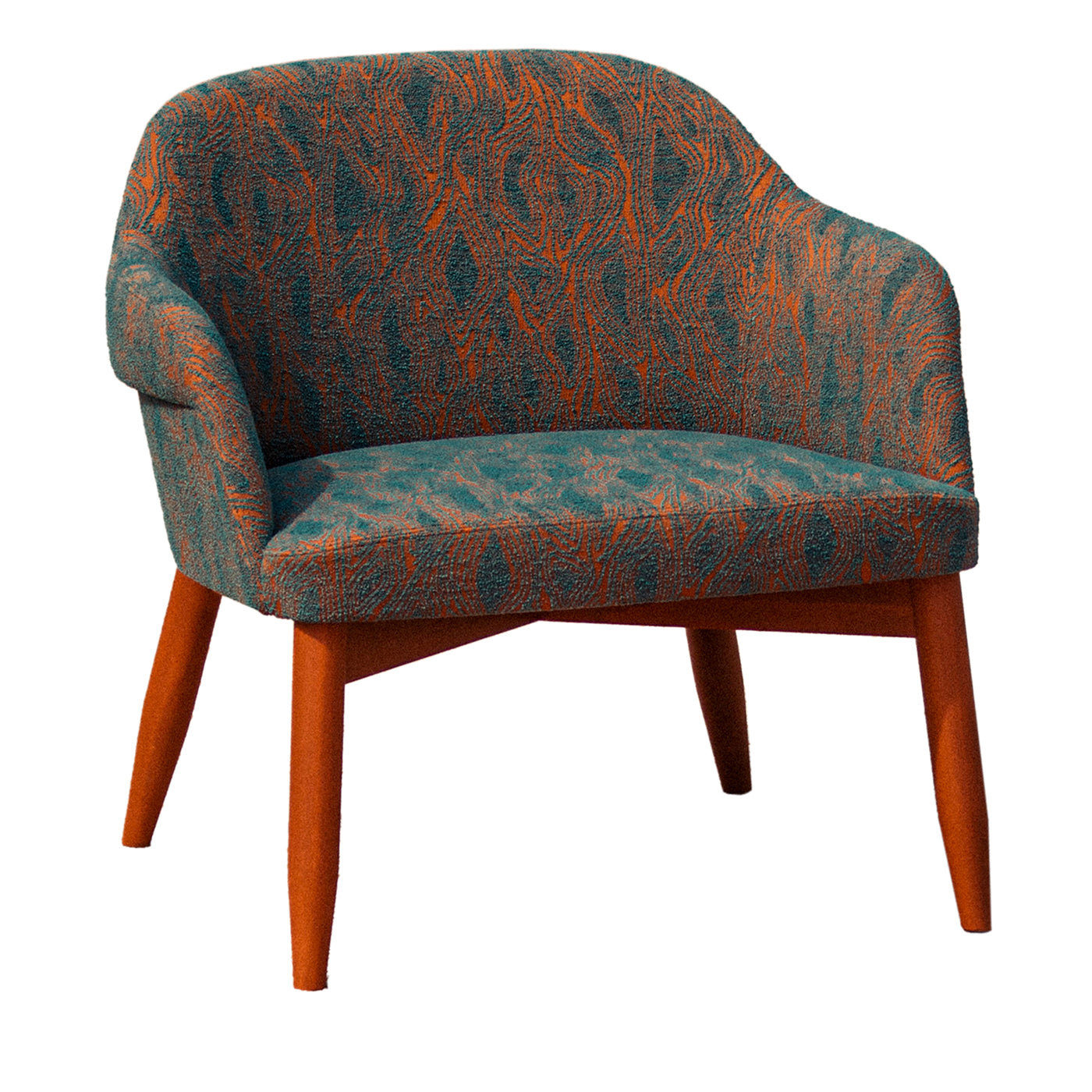 Spy 651 Orange and Teal Armchair by Emilio Nanni - Main view