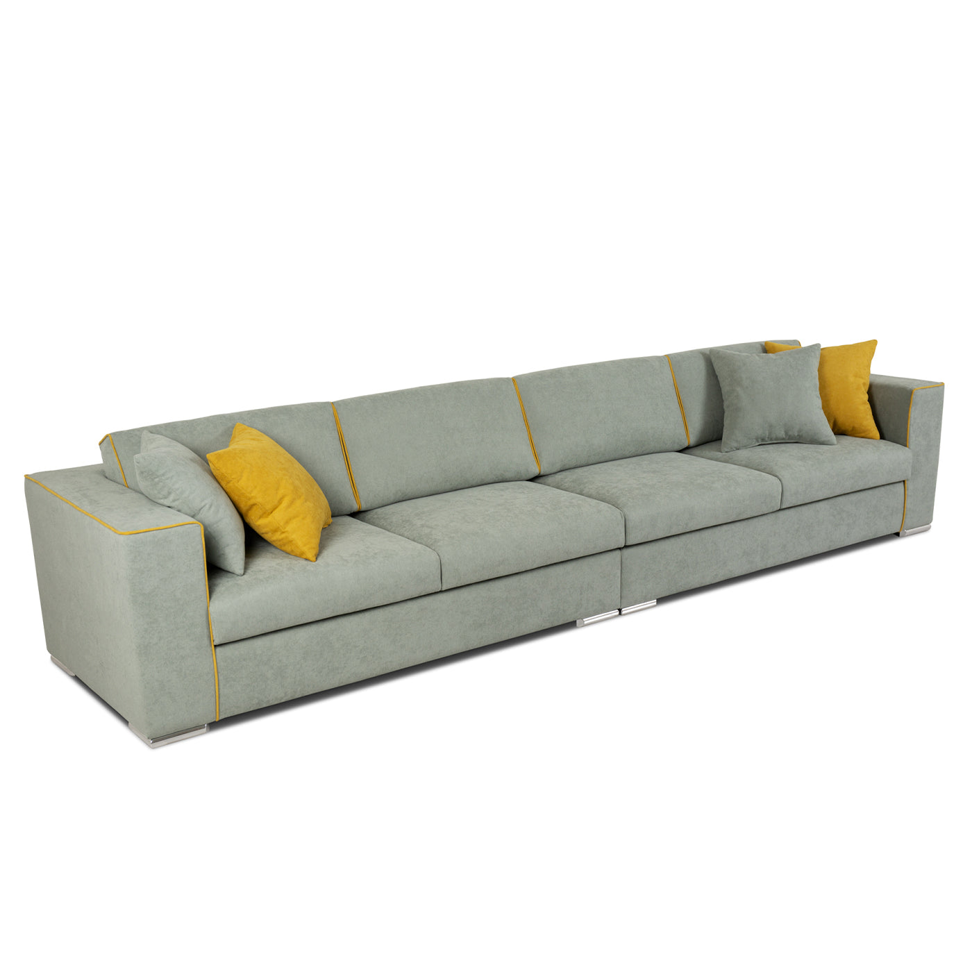 Jackie 6-Seater Gray and Yellow Sofa - Alternative view 2
