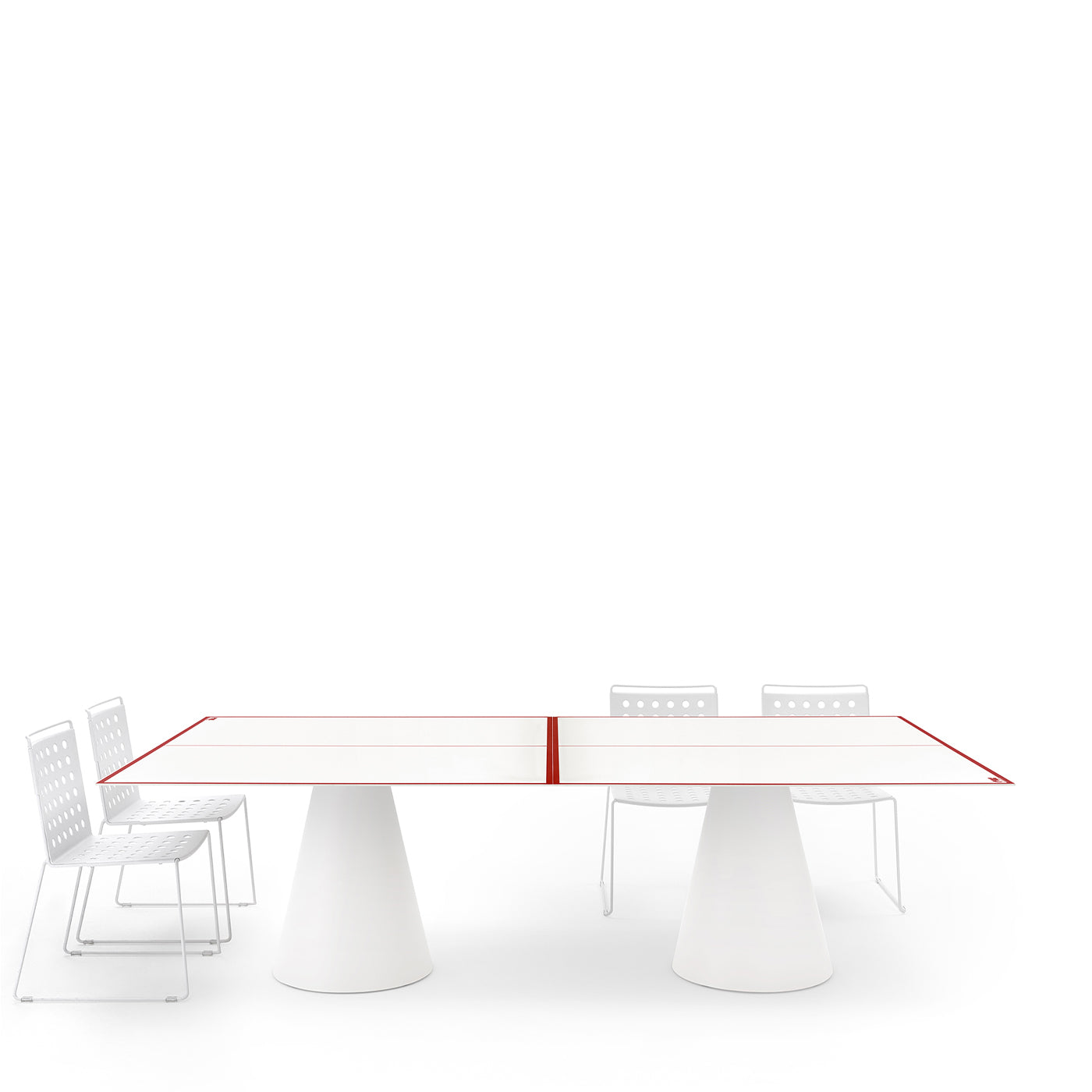 Mesa de ping-pong blanca para exterior Dada de Basaglia + Rota Nodari - Vista alternativa 4