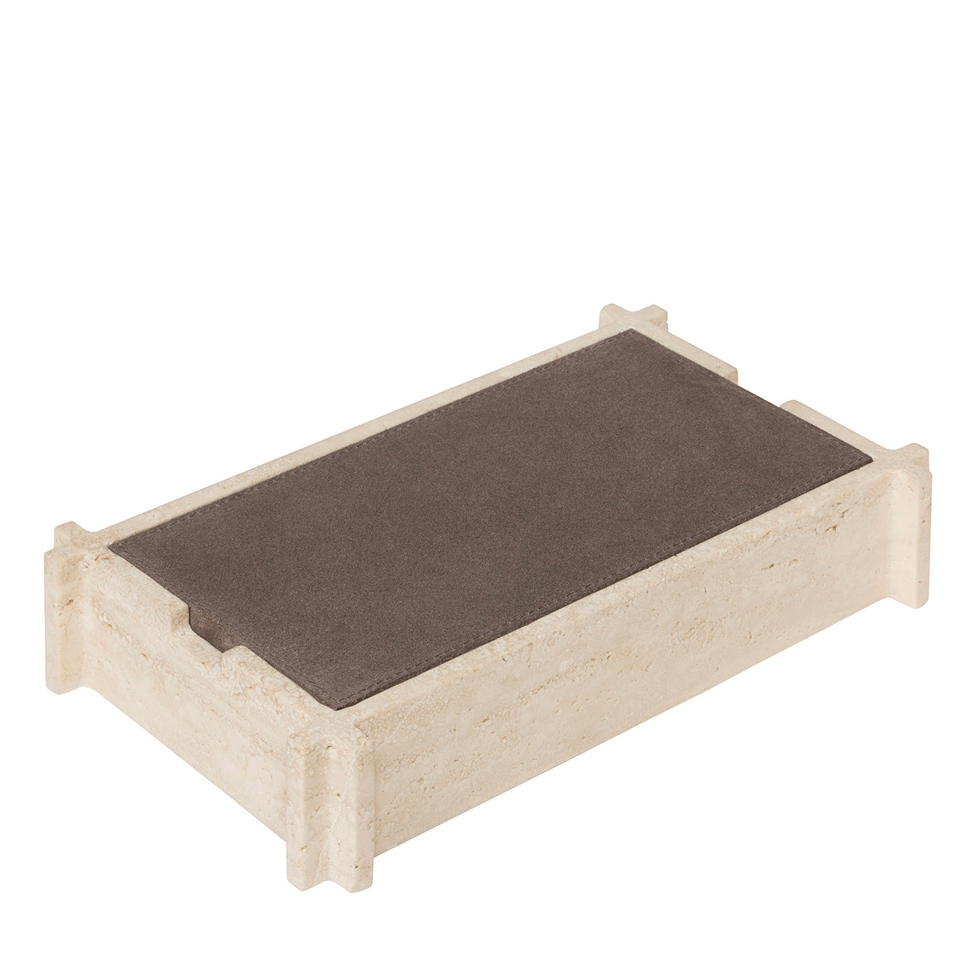 Caja rectangular de cuero y mármol Structura - Marrón - Vista principal