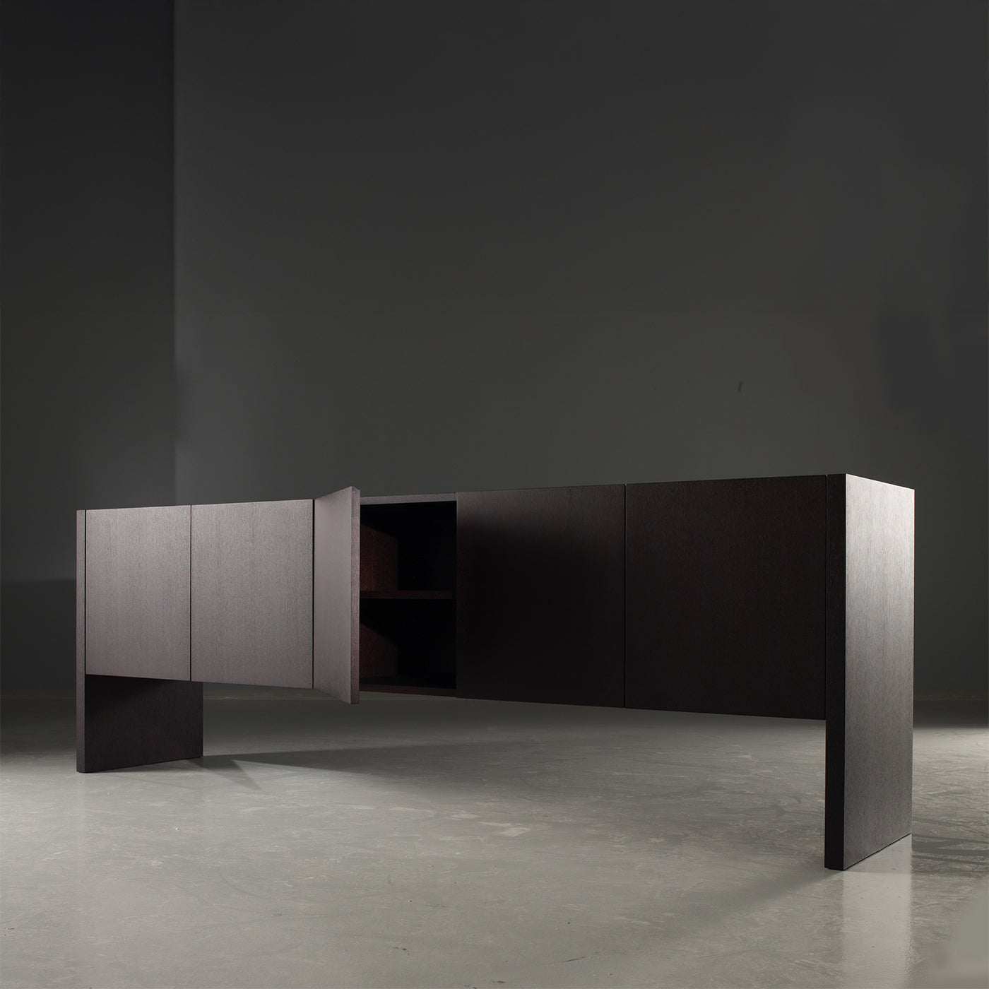 Brug brown veneered wood with matching side panels sideboard - Alternative view 1