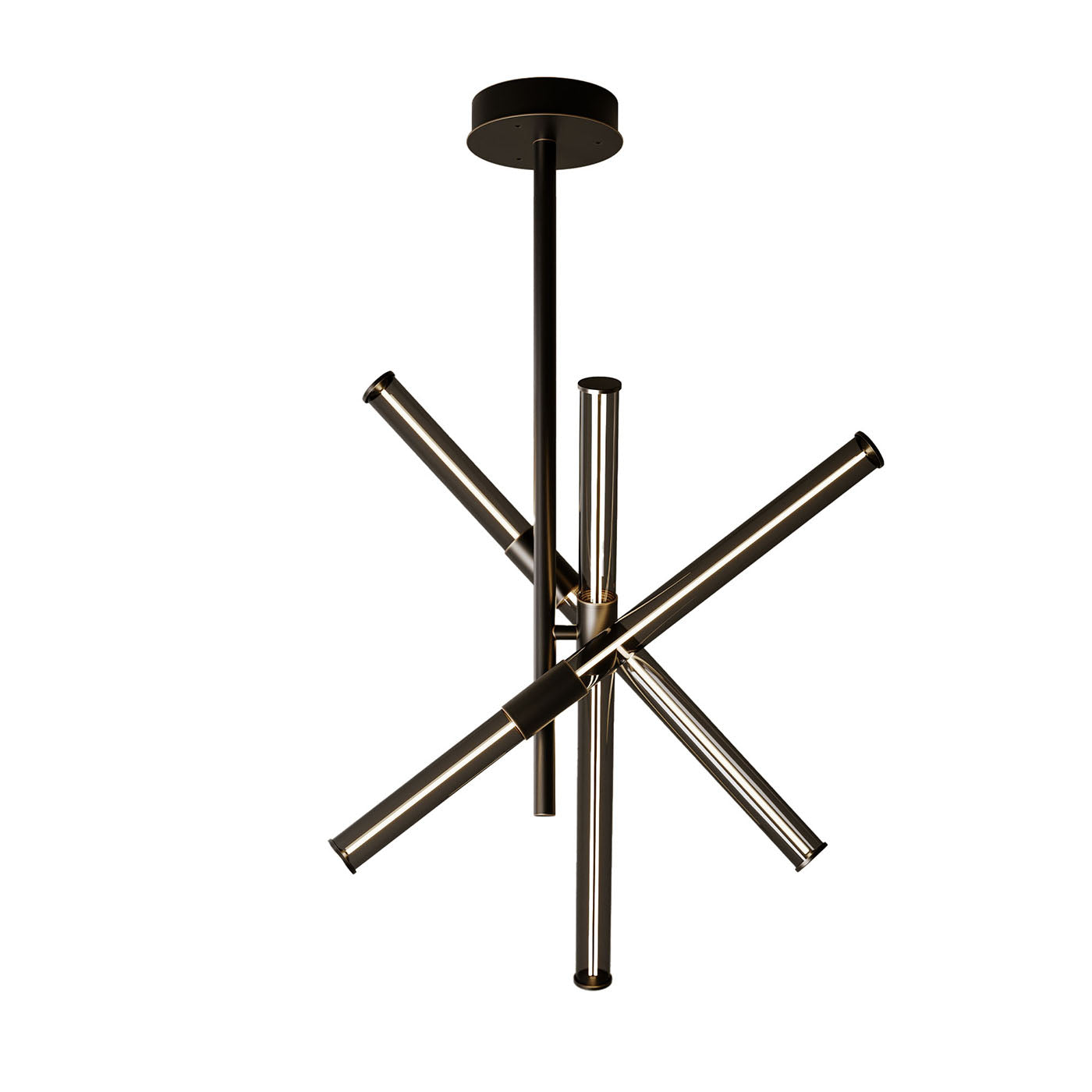 Cross Suspension Lamp In Smoke Grey Glass - Main view