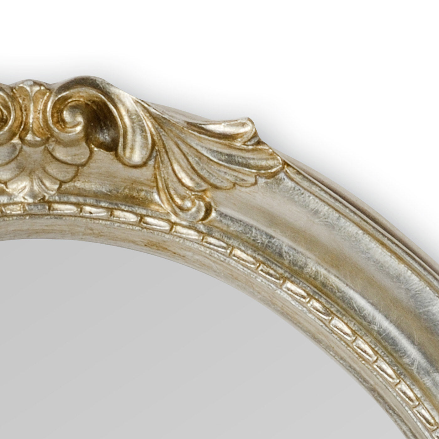 Miroir ovale Brigitte à feuilles d'argent antiques - Vue alternative 2