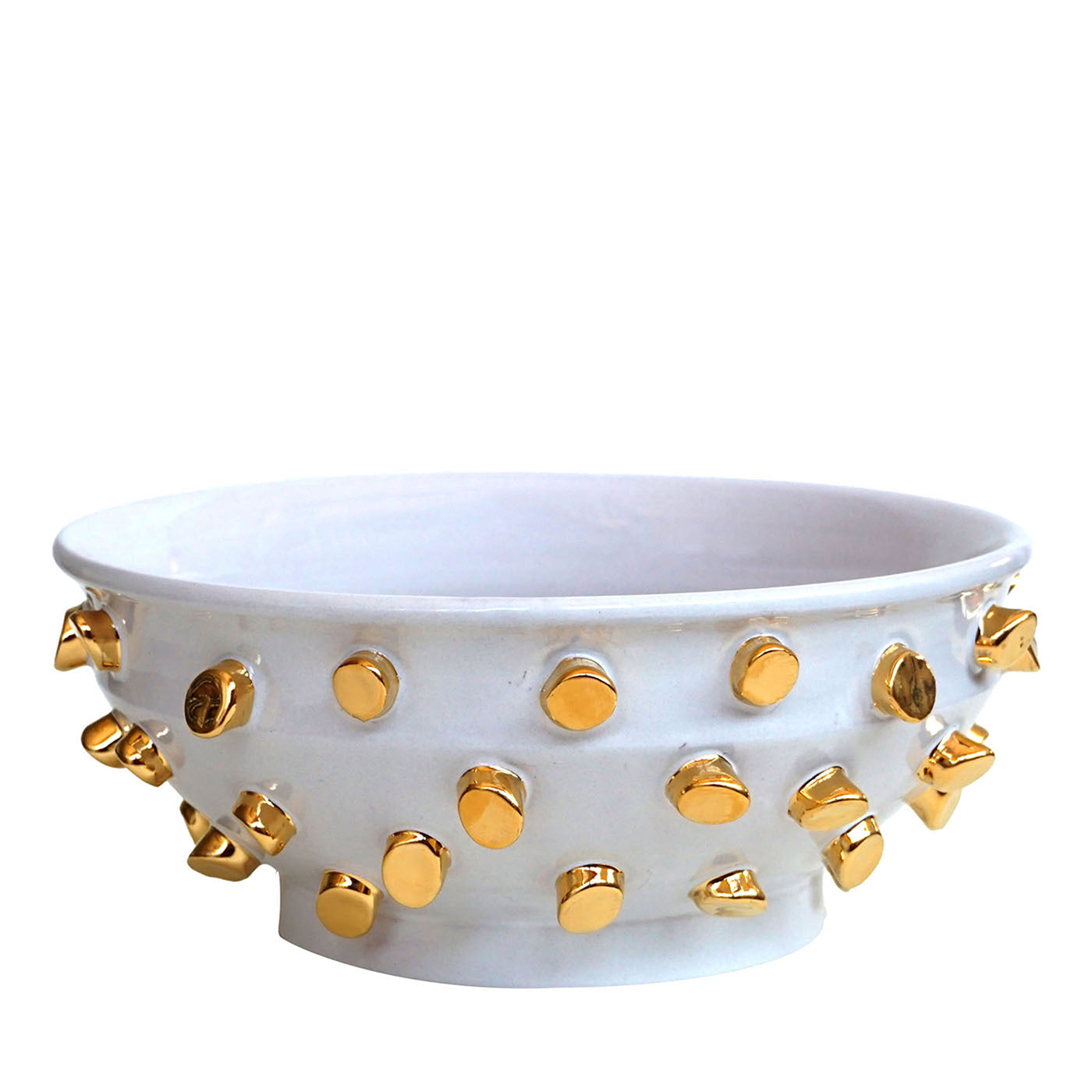 Tronchetti Golden & White Ceramic Centerpiece Bowl - Main view