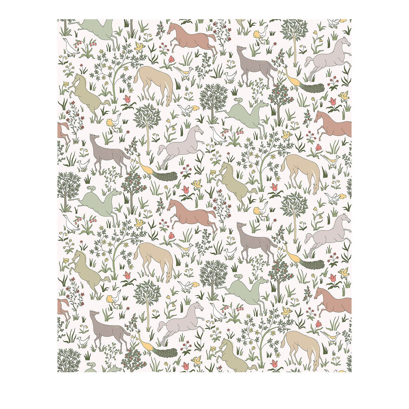 Flora White Ribot Ribot Wallpaper - Main view