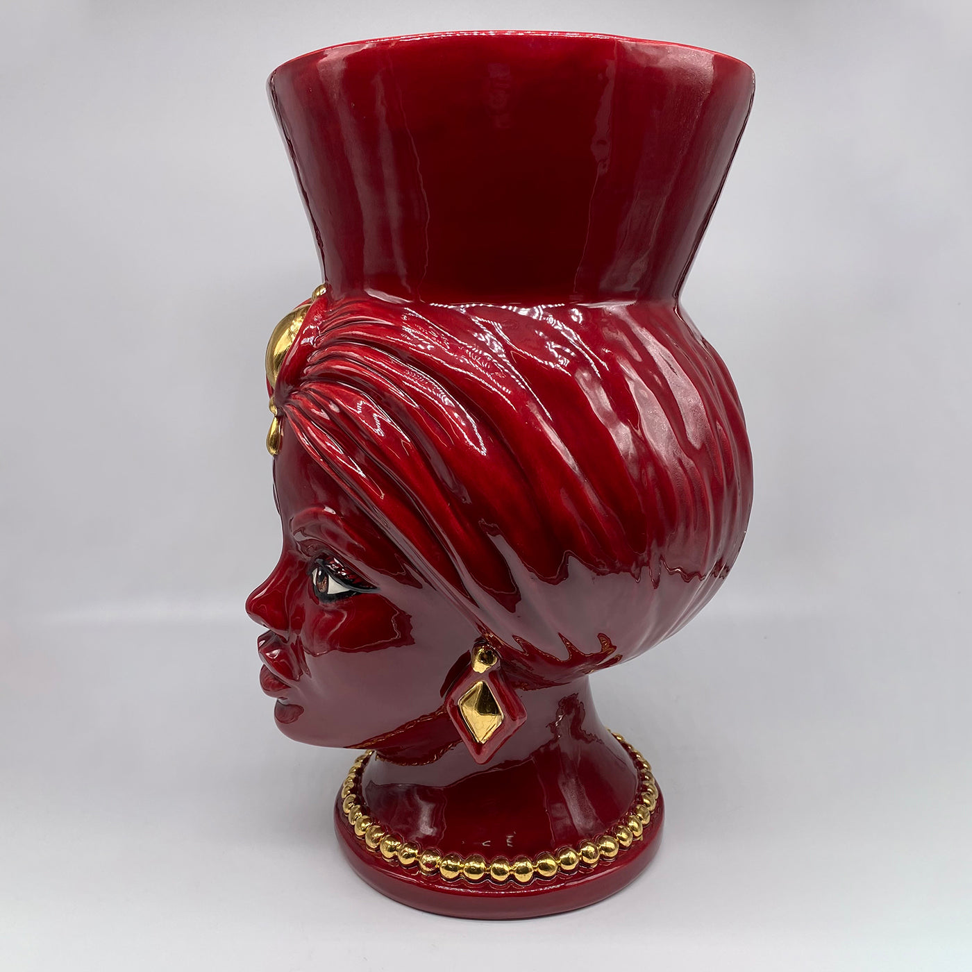 Vase à tête de maure Lady Burgundy Gold Iris - Vue alternative 3
