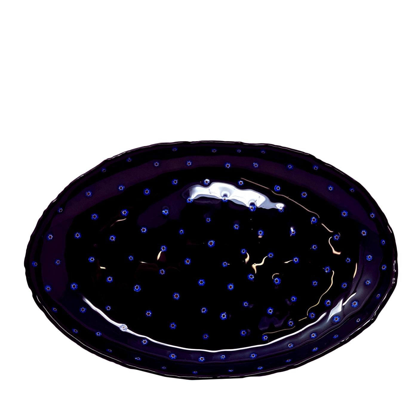 Bandeja de cristal negro con incrustaciones florales murrini - Vista principal