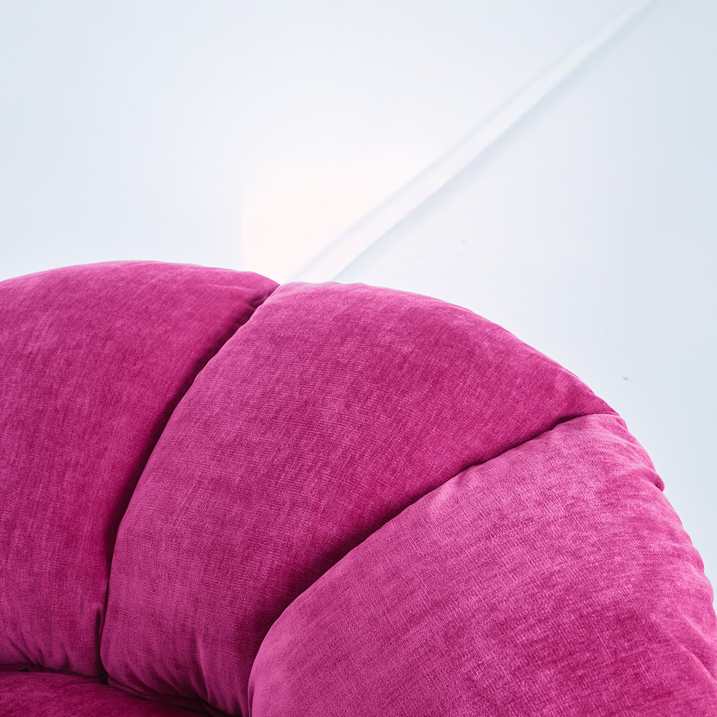 Twelve Round Begonia Pink Velvet Armchair - Alternative view 1