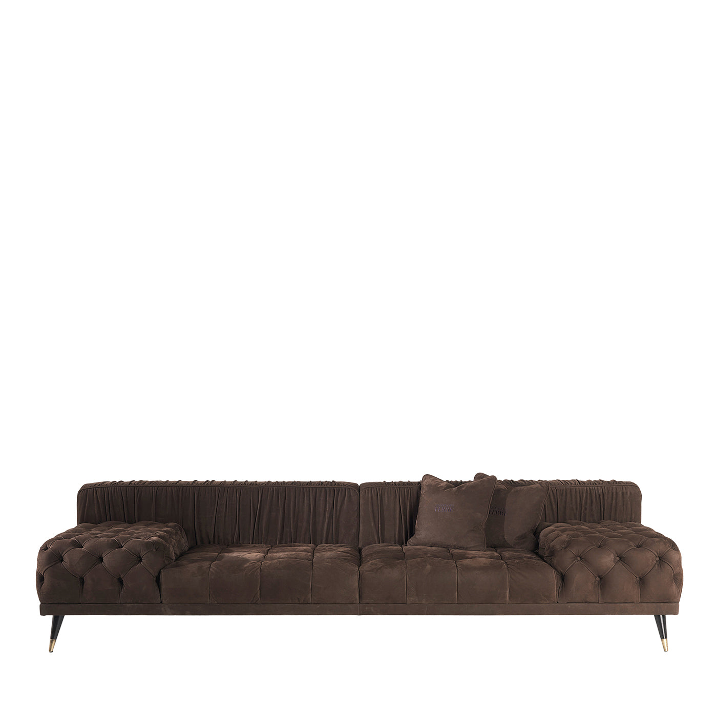 Highlander Brown Nabuk Leather Sofa - Main view