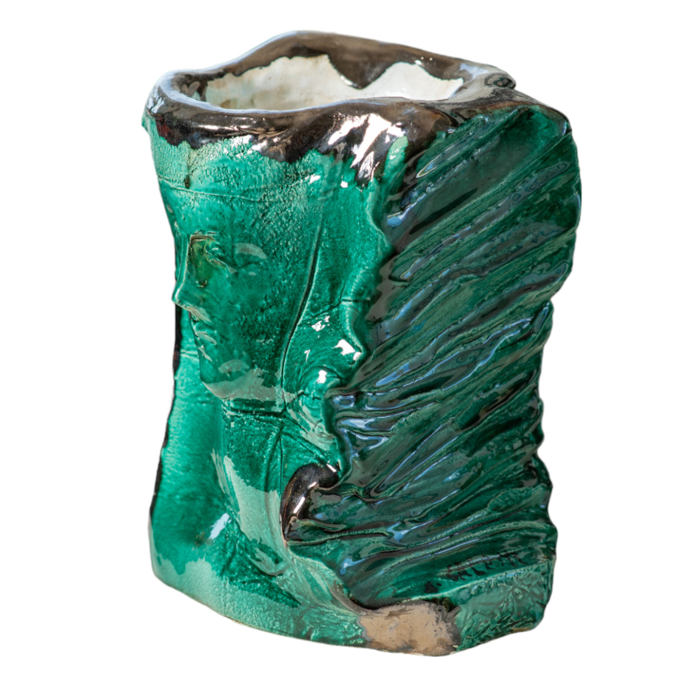 Giulia E Il Mare Polychrome Ceramic Sculpture Vase - Alternative view 3