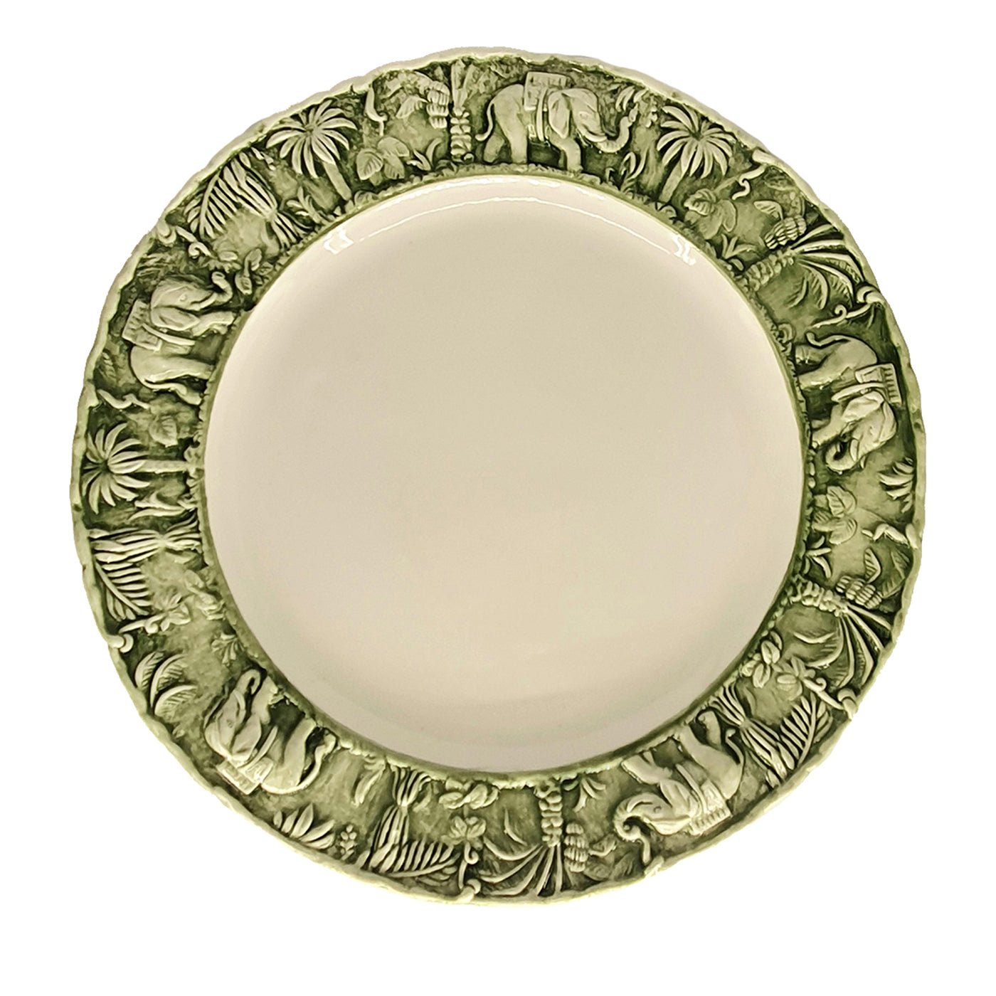 Set of 4 Green La Menagerie Ottomane Dinner Plates  - Main view