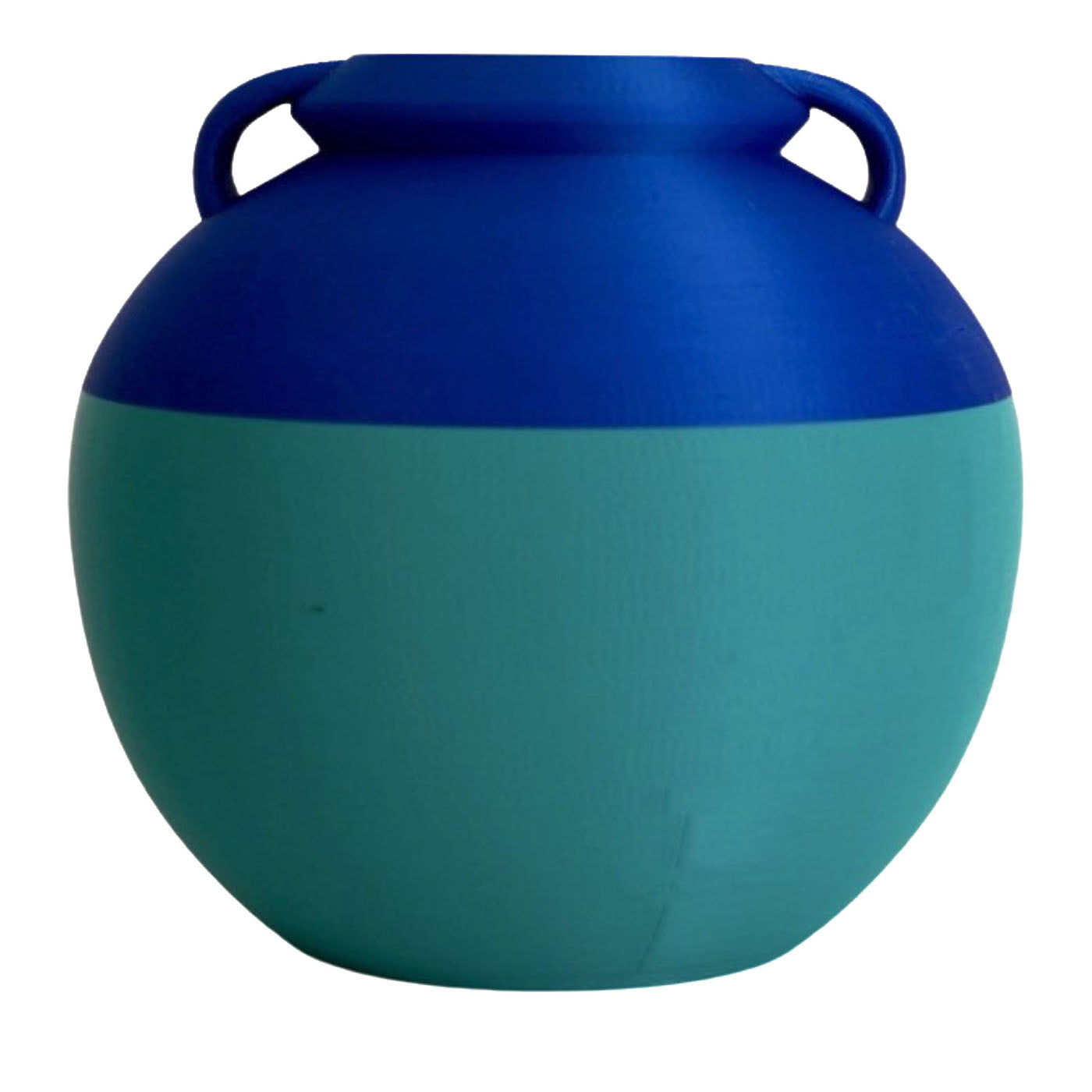 Numa Pompilio Large Emerald and Blue Pot Vase - Main view