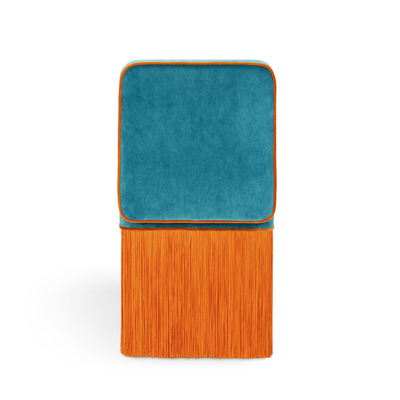 Chaise Lilli en velours sarcelle et orange par Lorenza Bozzoli - Vue alternative 2