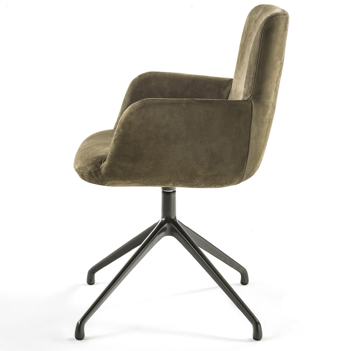 Materia Soft Swivel Sage-Green Chair With Armrests by Claudio Bellini - Alternative view 3