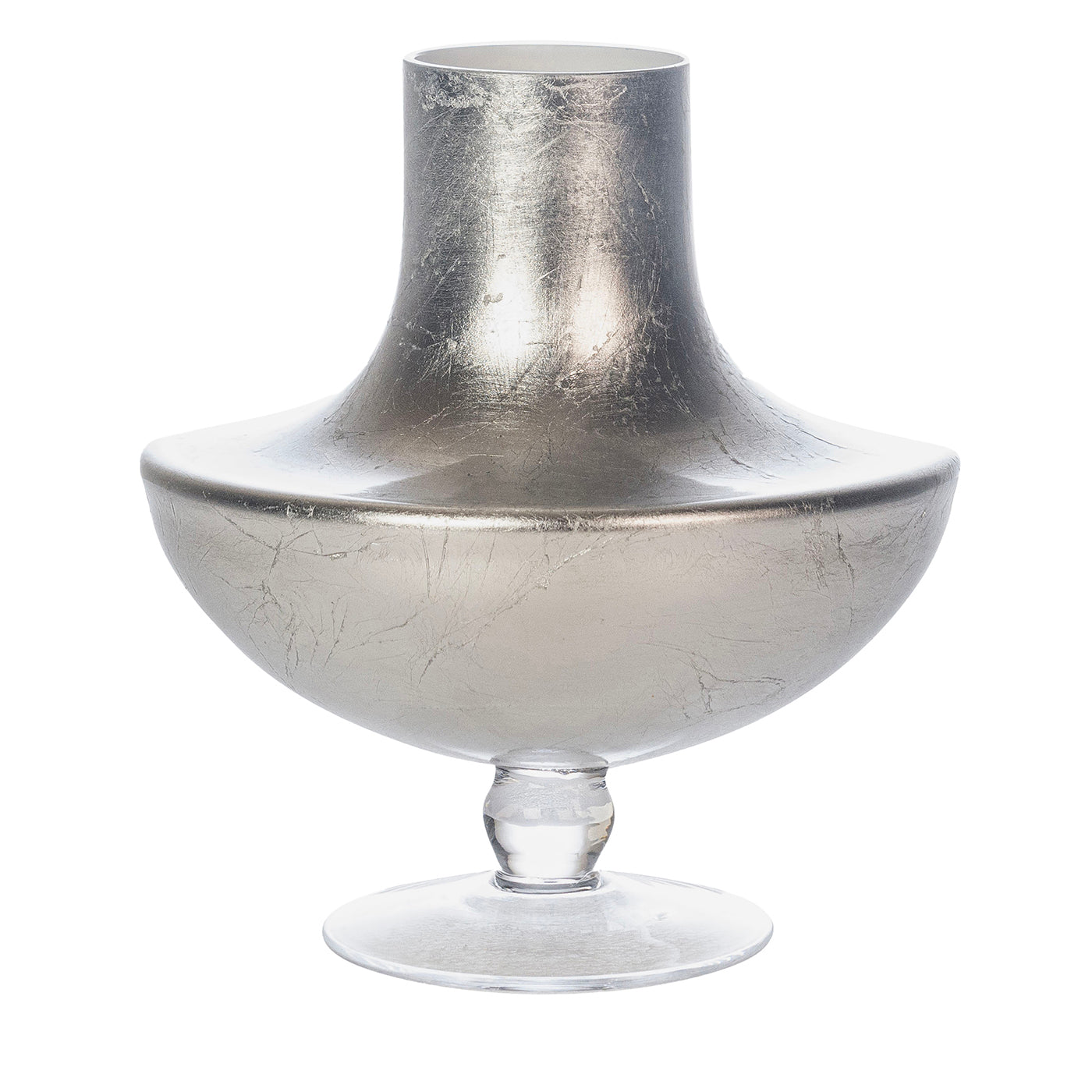 Vaso decorativo Giunone in foglia d'argento - Vista principale