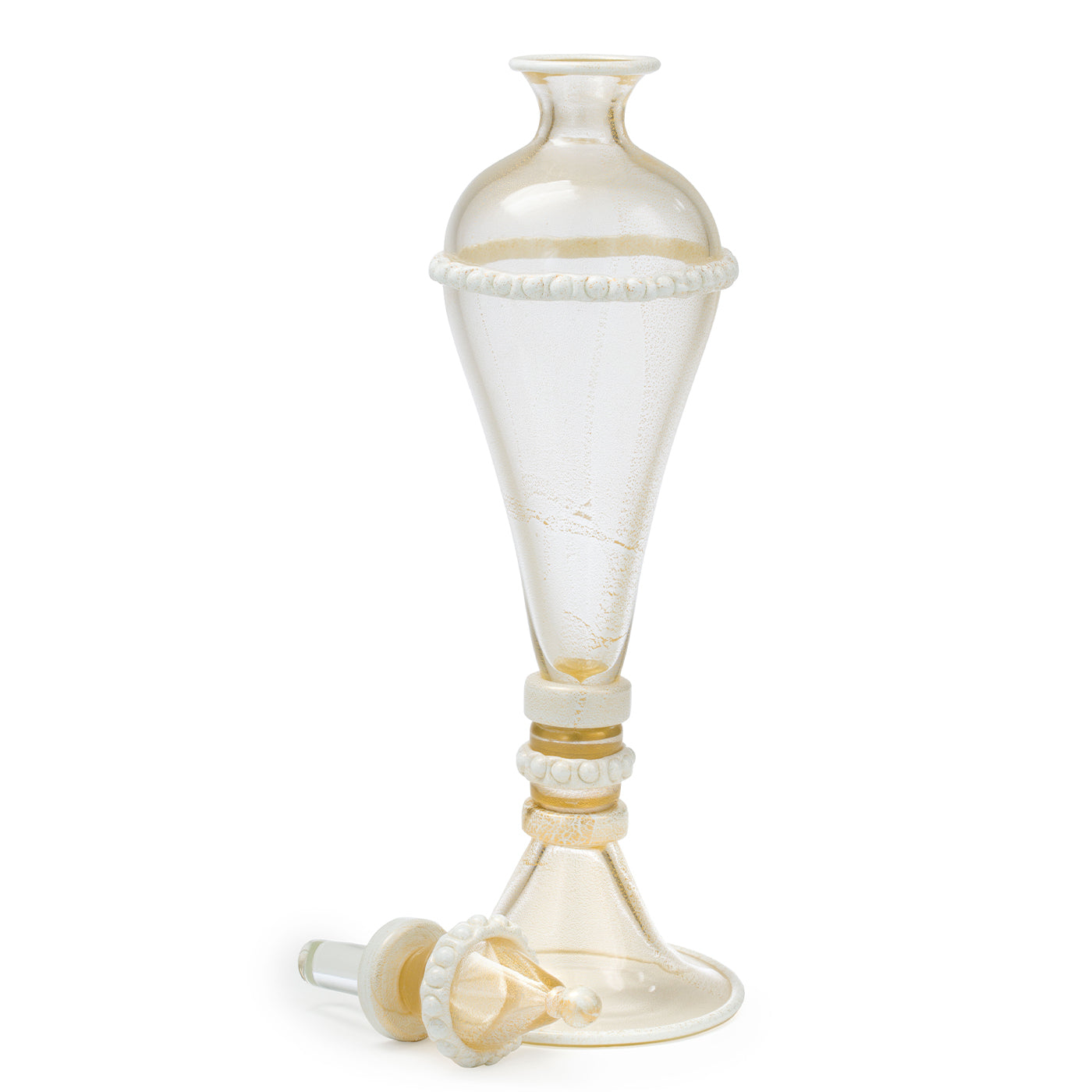 Stmat 24K White & Gold Footed Vase with Lid - Alternative view 2