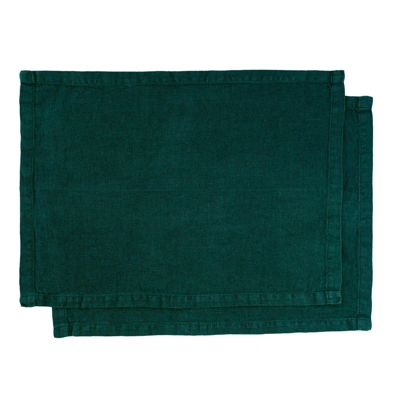 Set of 4 Forest-Green Linen Placemats - Main view