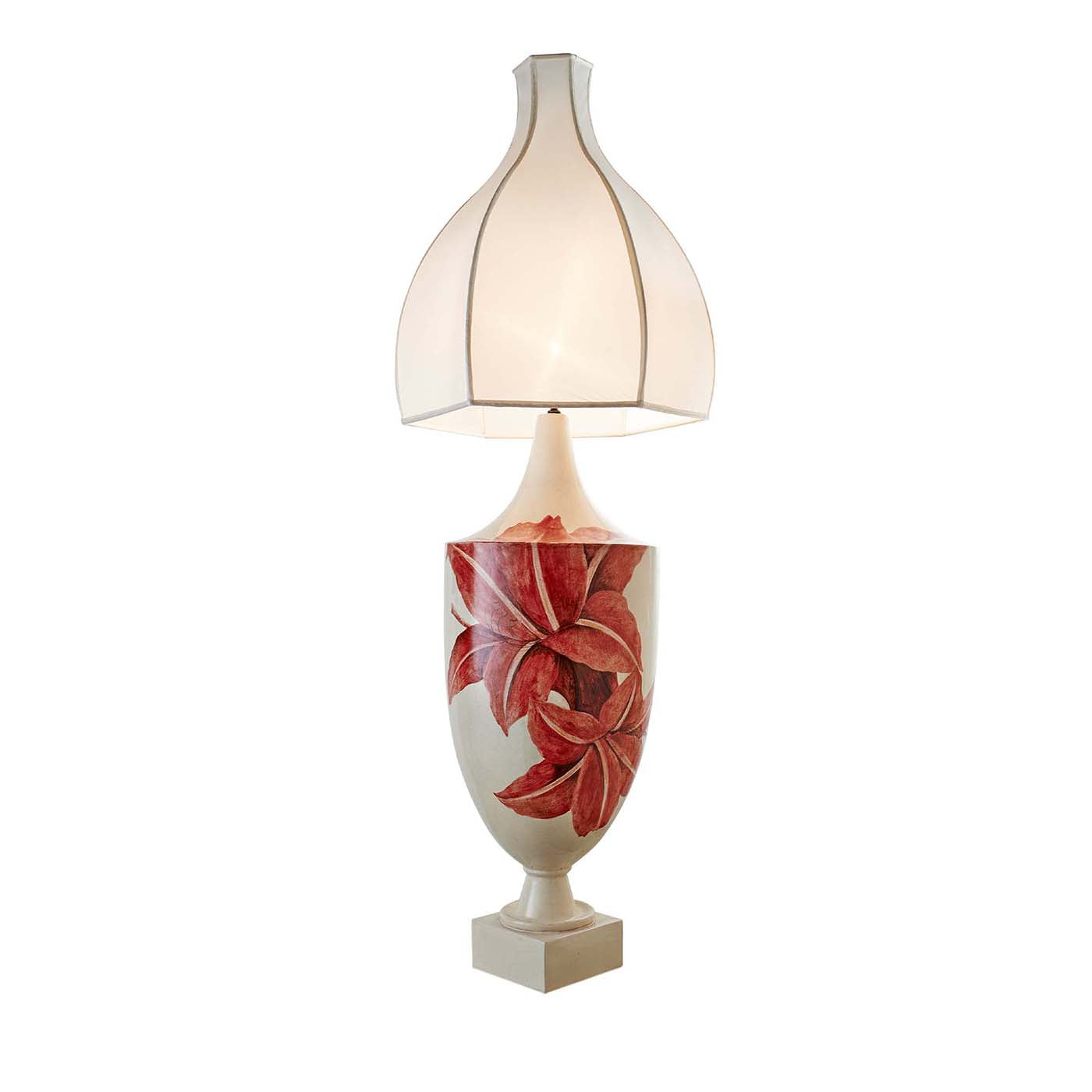 Lámpara de mesa Gio Ponti con lirios rojos - Vista principal