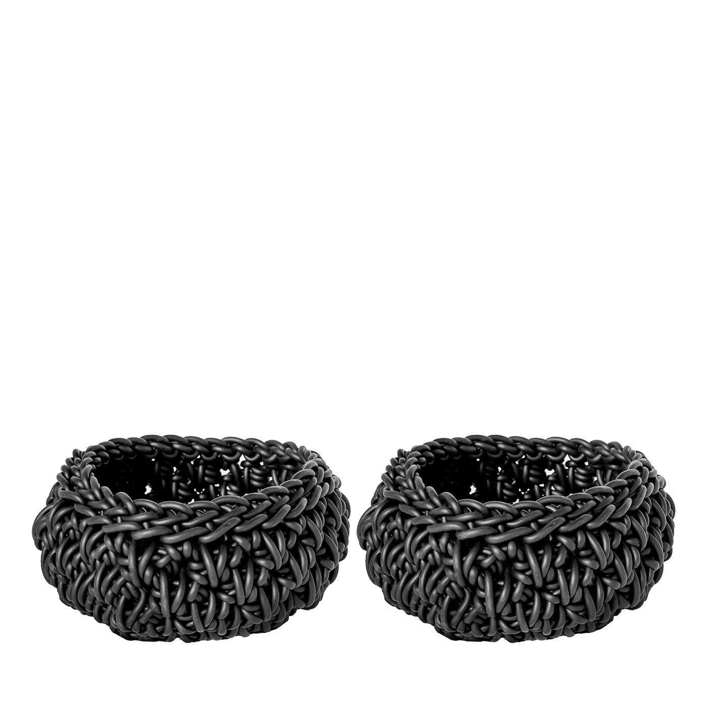 Set of 2 Ricami Black Baskets #3 by Rosanna Contadini - Main view