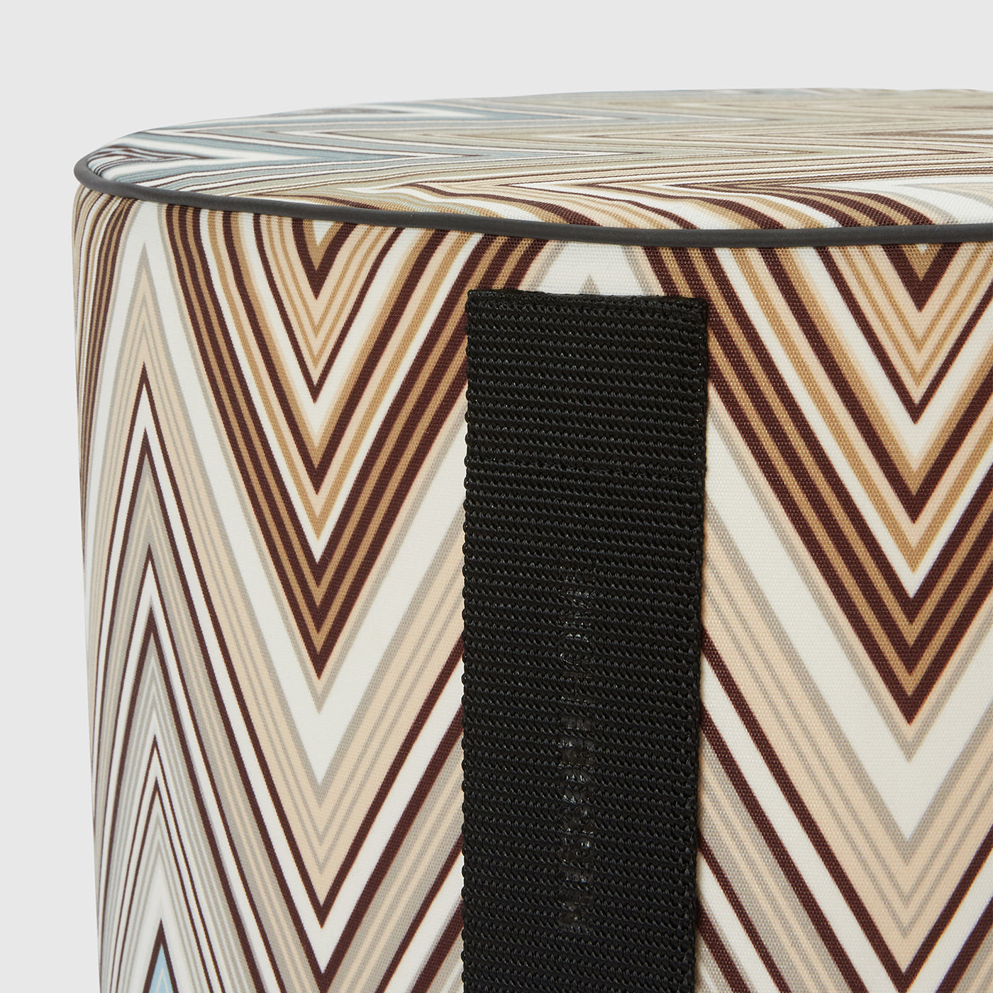 Kew Cylindrical Zigzag Pattern Outdoor Pouf #1 - Alternative view 1