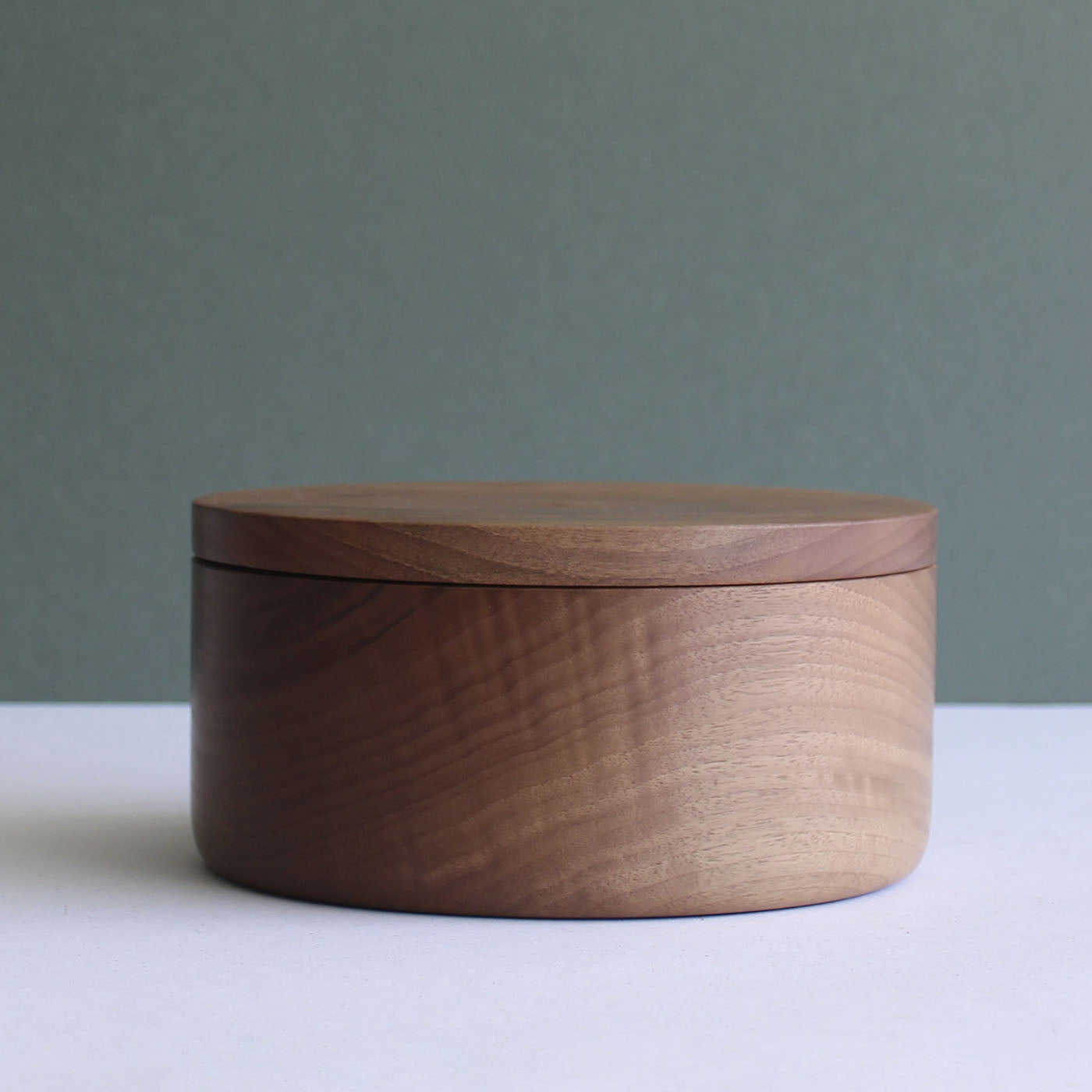 Walnut Turned Box Round Lid. Beautiful Natural Dark selling Color.