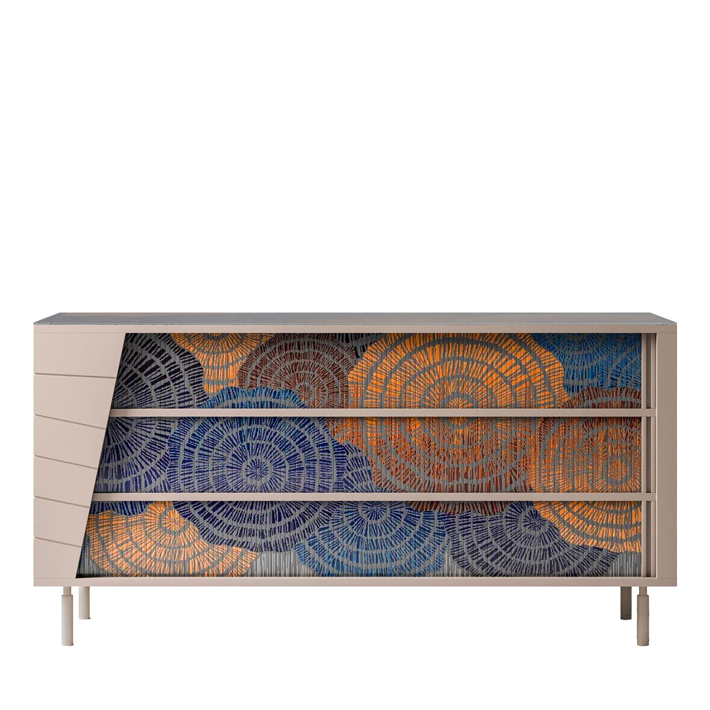 Kyoto Graues Holz und Glas Sideboard - Hauptansicht