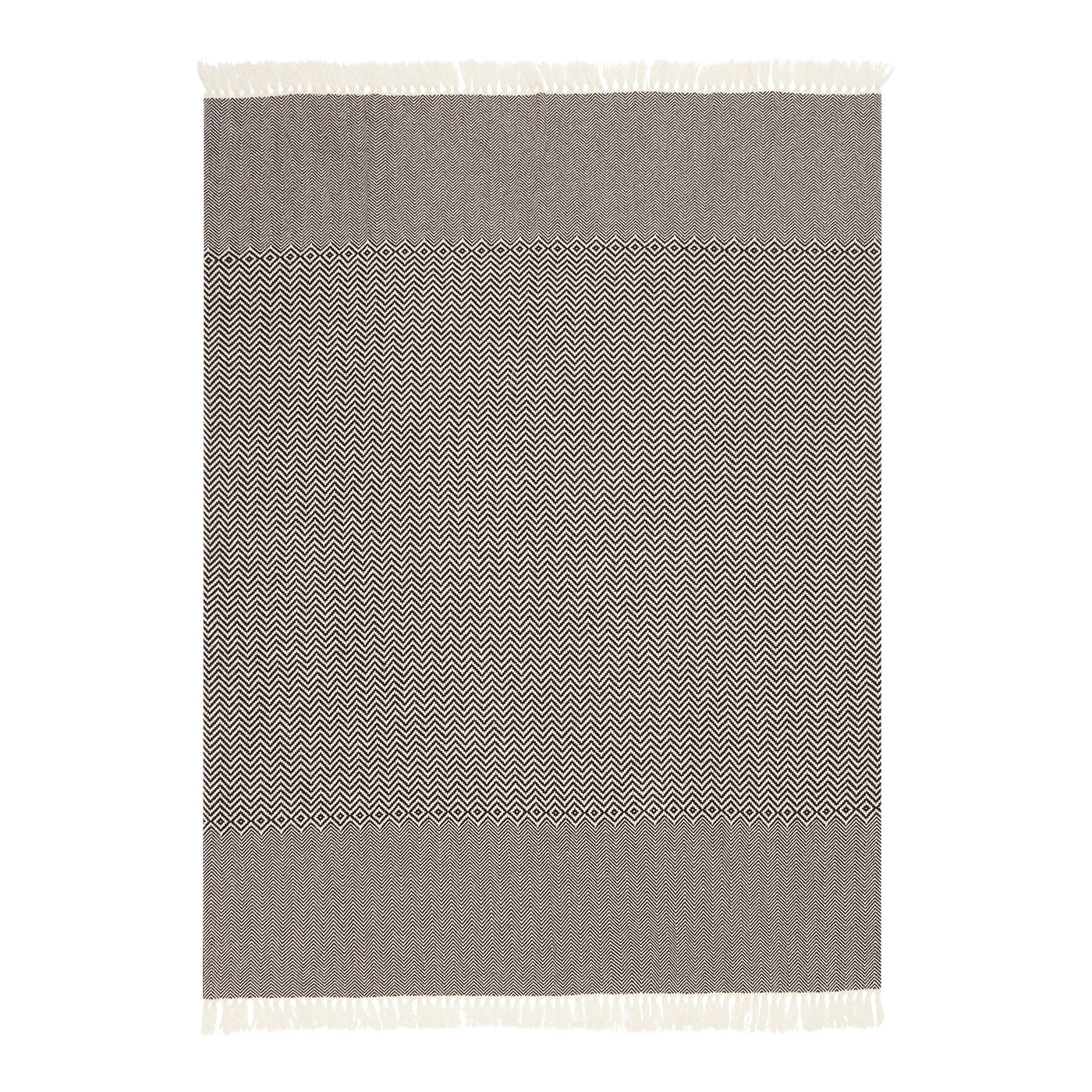 Vigo Herringbone Black-And-White Small Blanket - Alternative view 1