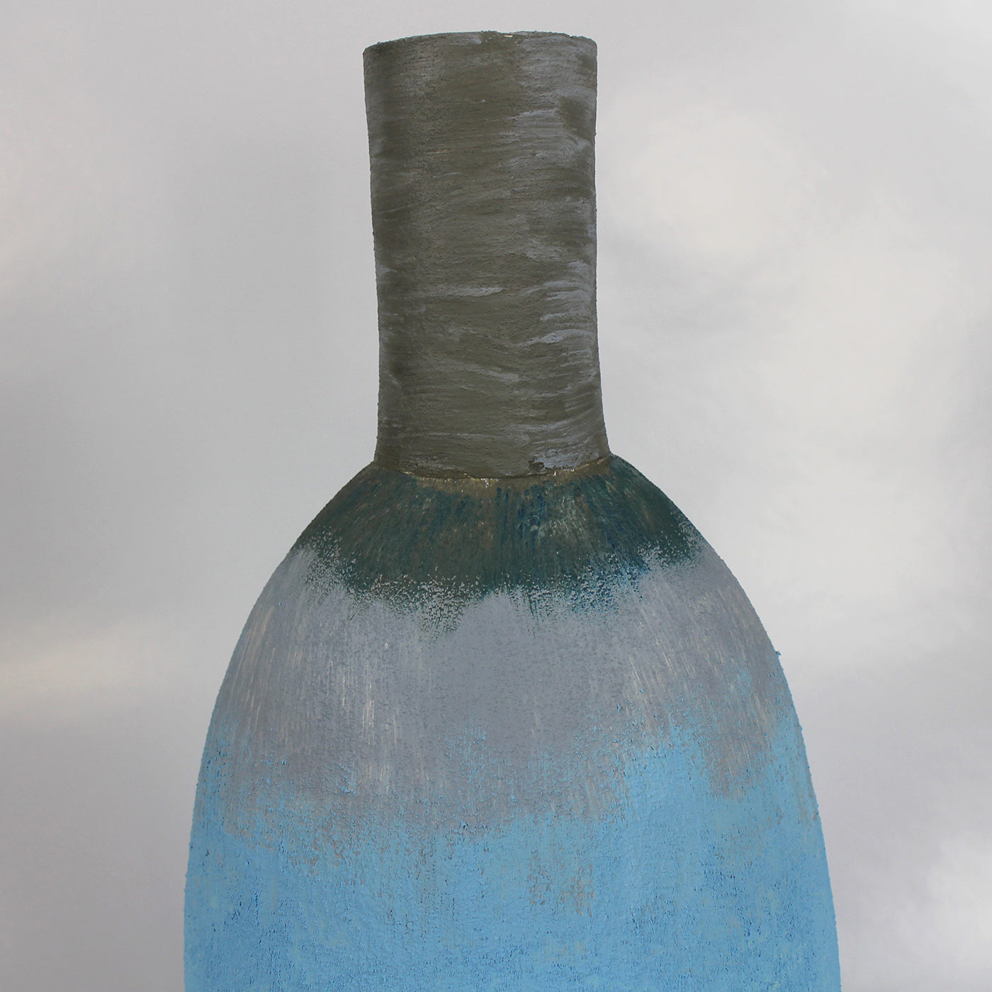 Bulging Light-Blue, Gray, Green Vase 13 by Mascia Meccani - Alternative view 4