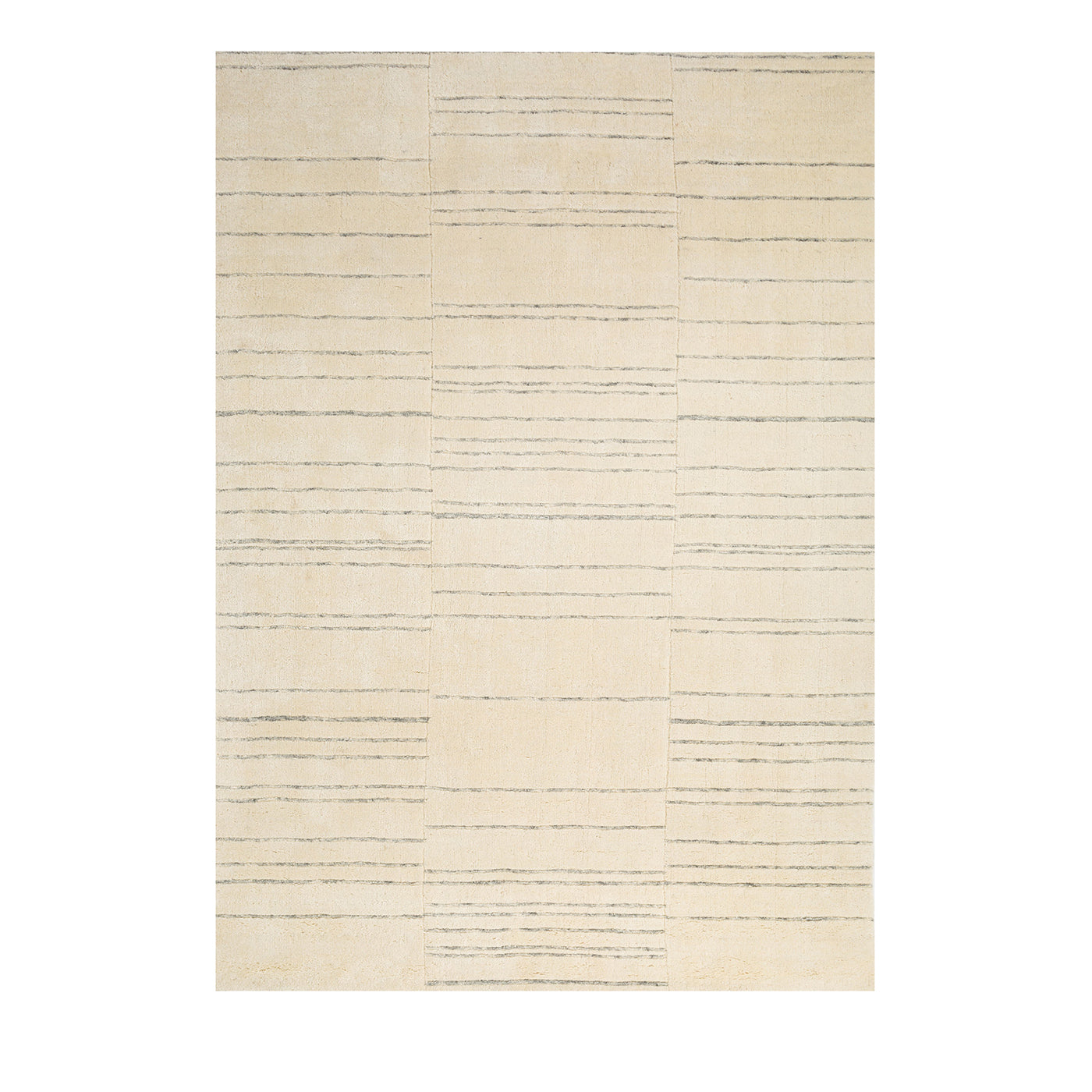 Linear Luxury White &amp; Silver Birch Hand Loom Rug (tapis de luxe en bouleau blanc et argenté) - Vue principale