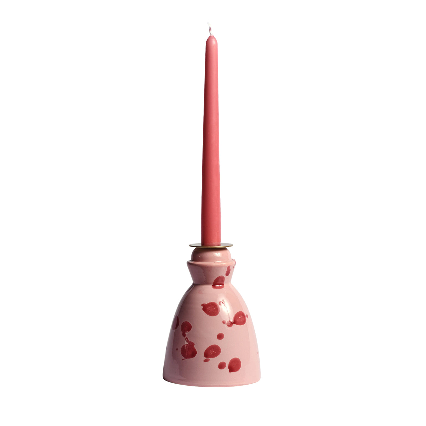 Candelero de cerámica rosa con 4 velas perfumadas - Vista principal